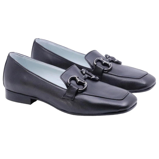 Mocassino donna Poesie Veneziane Prkg1 in pelle di colore nero con morsetto 