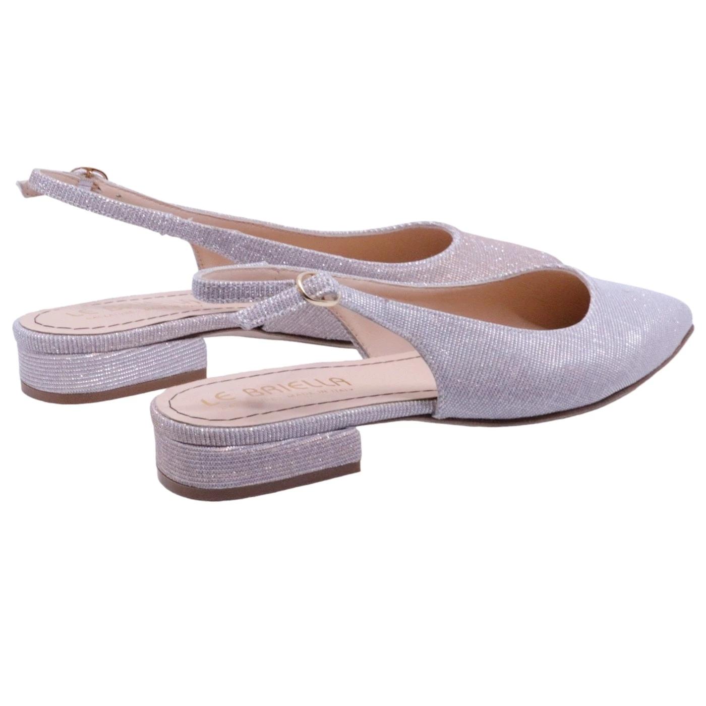 Slingback donna Le Briella Z821 in tessuto galassia luminoso con tonalità di rosa 