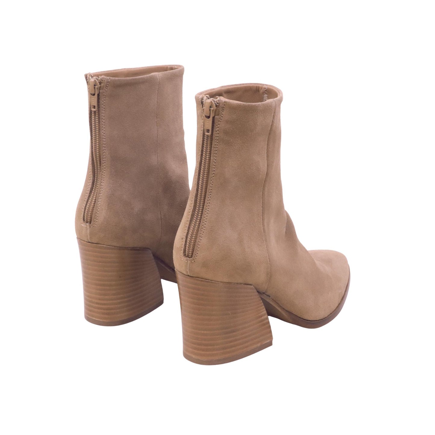 Curiosité 1636 stivaletto donna in camoscio beige con tacco texano 