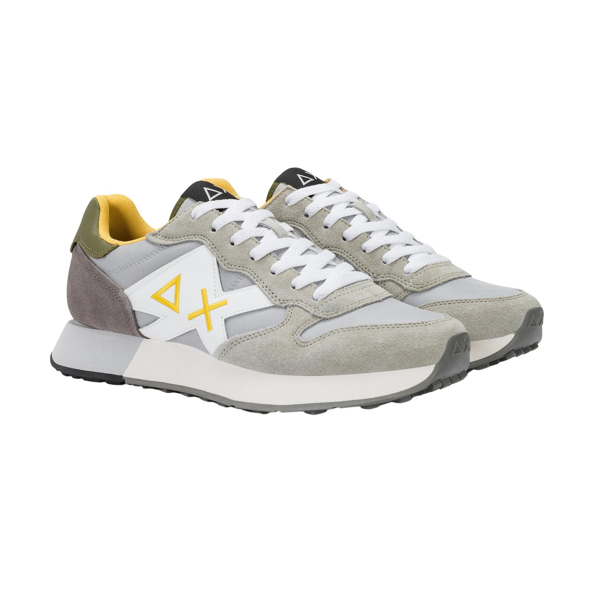 Sun68 Jaki 2.0 Solid Z36115-06 sneaker uomo grigio chiaro in nylon e camoscio 