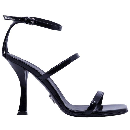Sandalo con tacco Sergio Levantesi Telen4 in pelle vernice nera 
