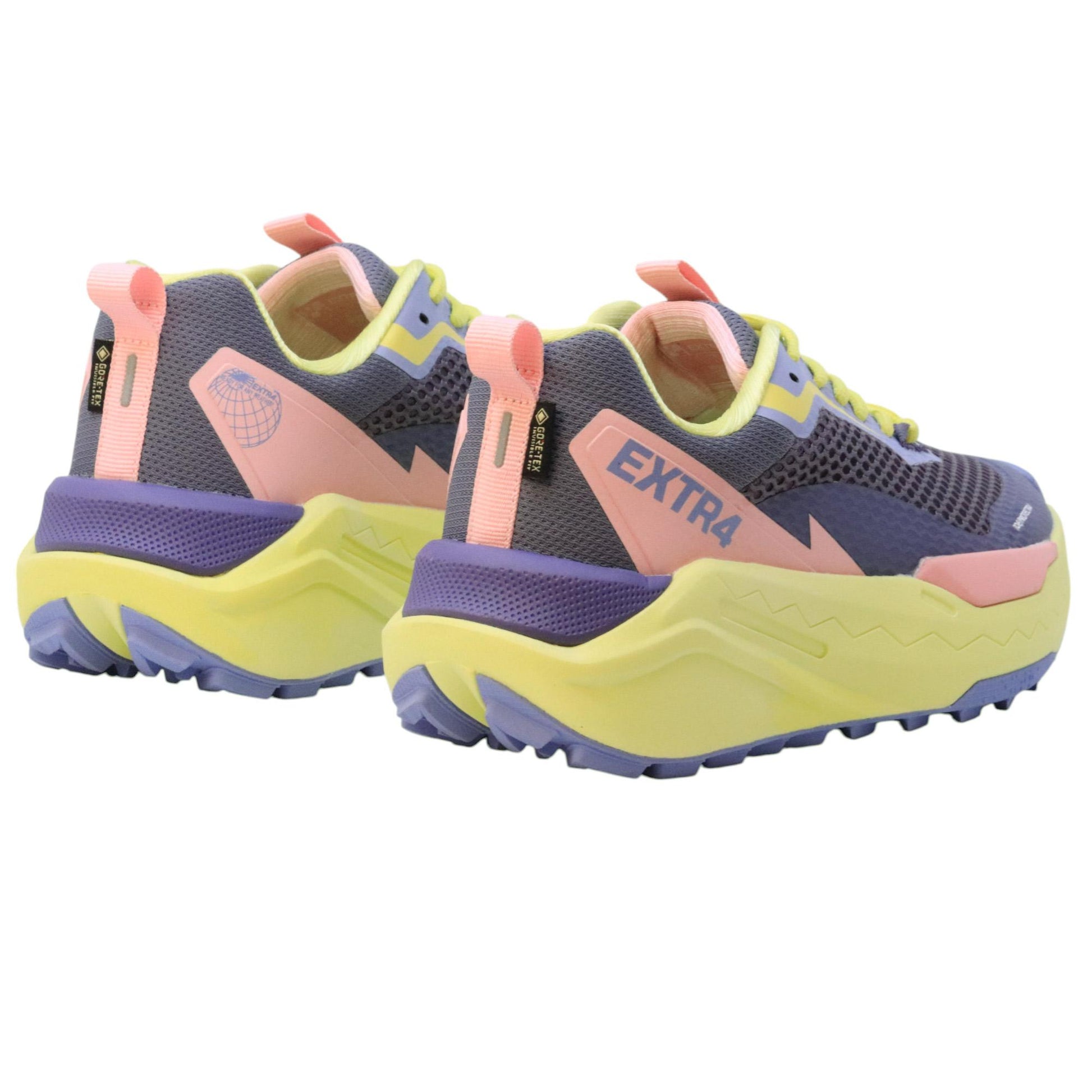 Extr4 U Kaizen GTX sneaker donna tessuto rete in grigio e rosa con dettagli in giallo 8705544RETEGRIGIO-ROSA EXTR4