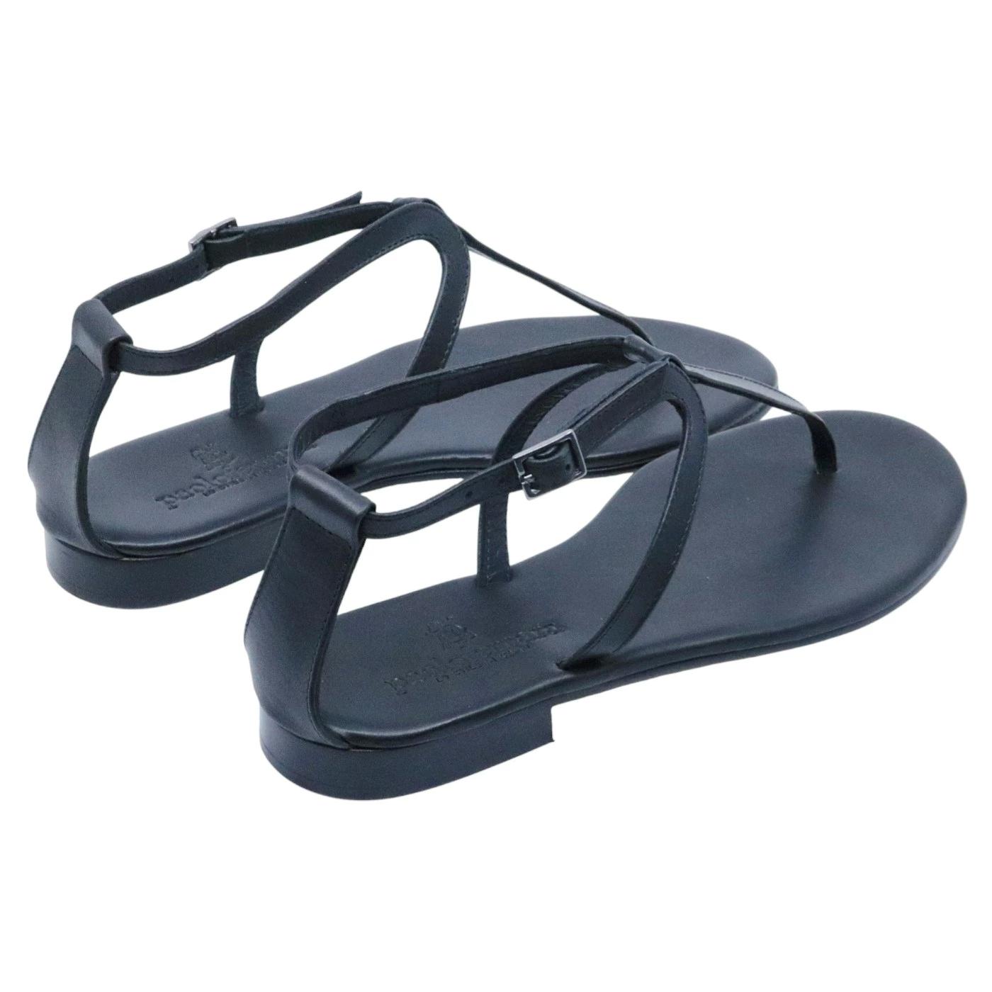 Sandalo infradito Paolo Ferrara CR3025 in pelle nera 