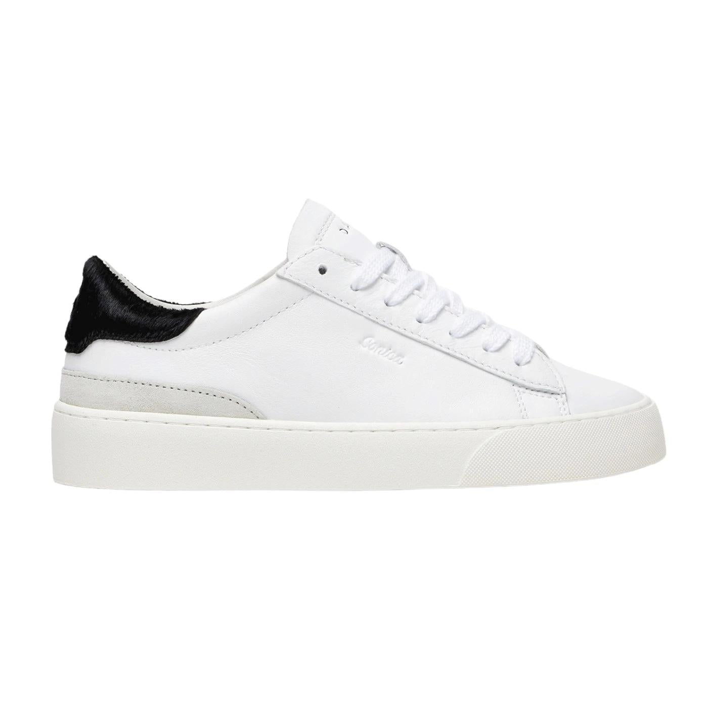 DATE Sonica Calf White Black SO-CA-WB sneaker donna in morbida pelle bianca 