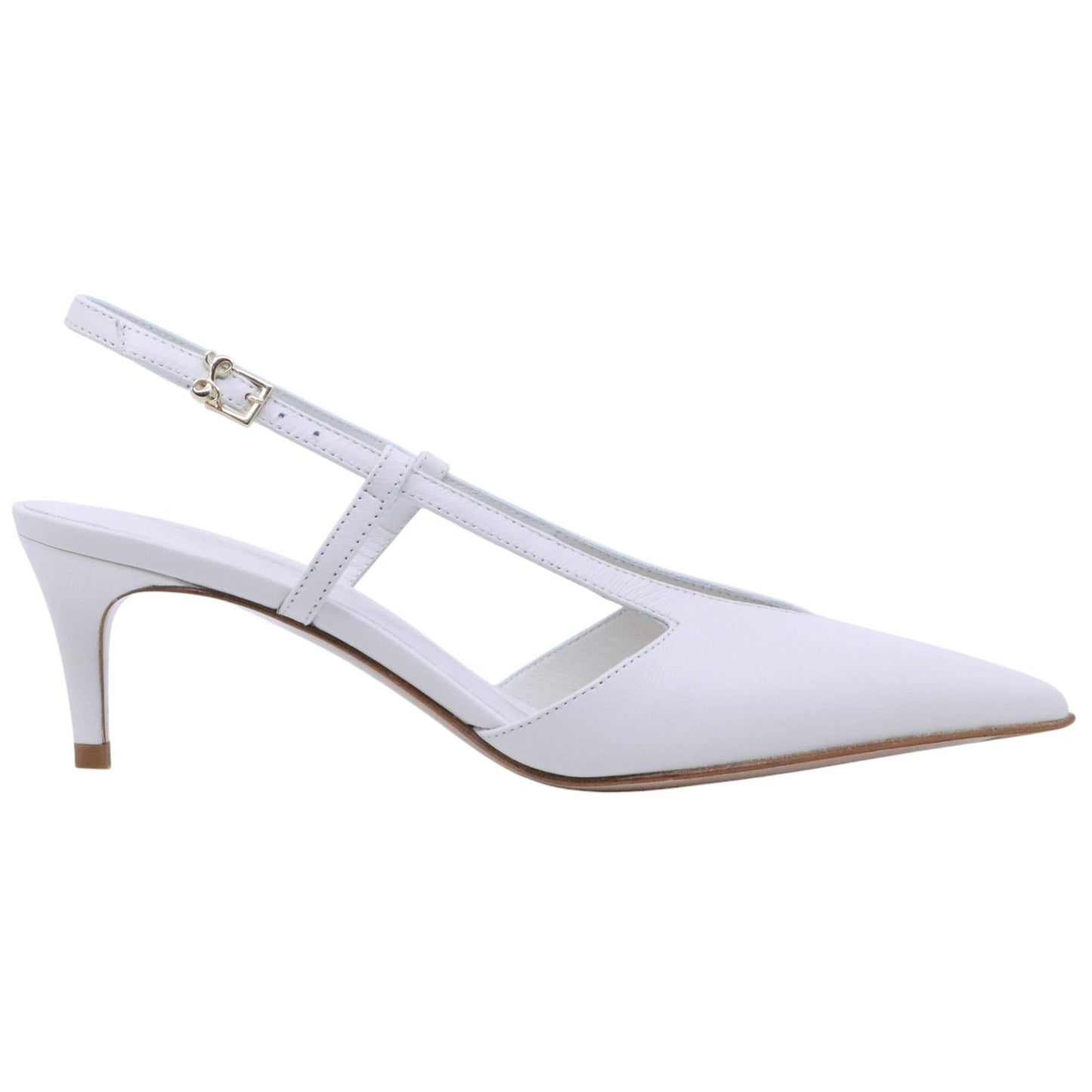 Slingback donna Sergio Levantesi Eva in pelle bianco avorio 