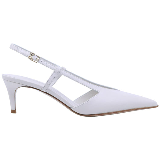 Slingback donna Sergio Levantesi Eva in pelle bianco avorio 