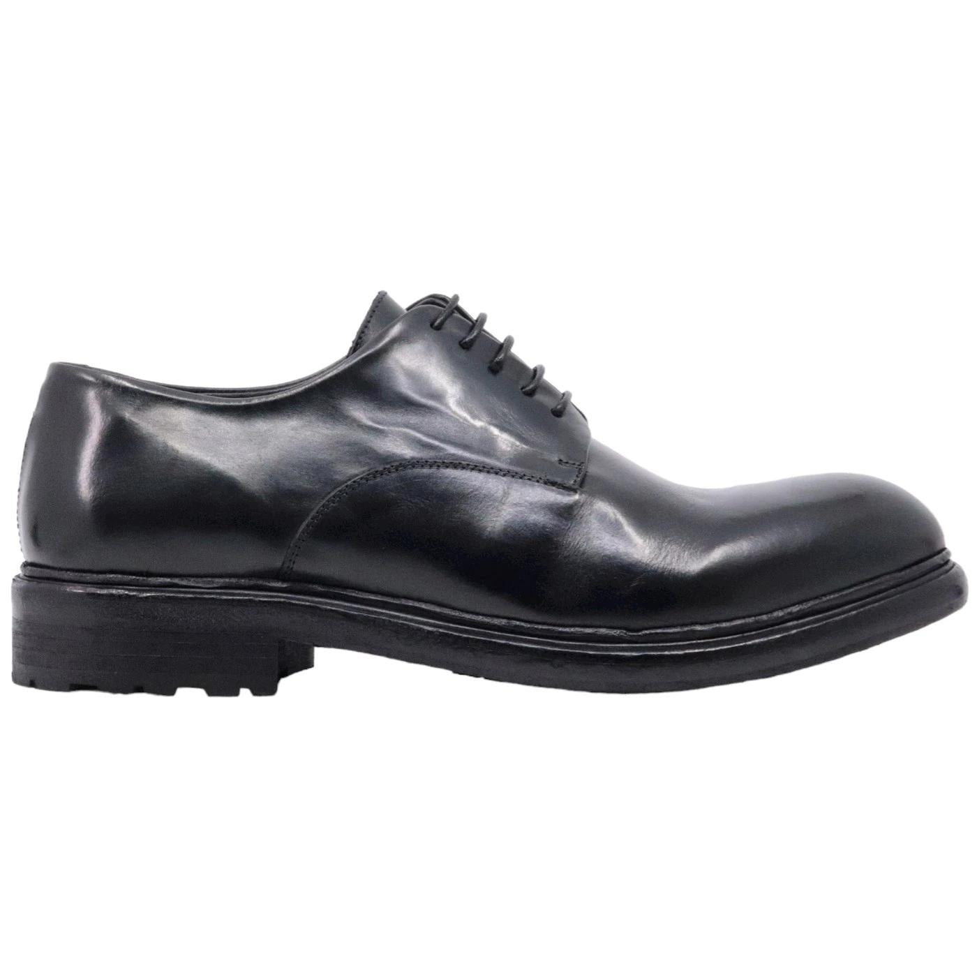 Crispiniano 6084 scarpa derby da uomo in pelle nera 