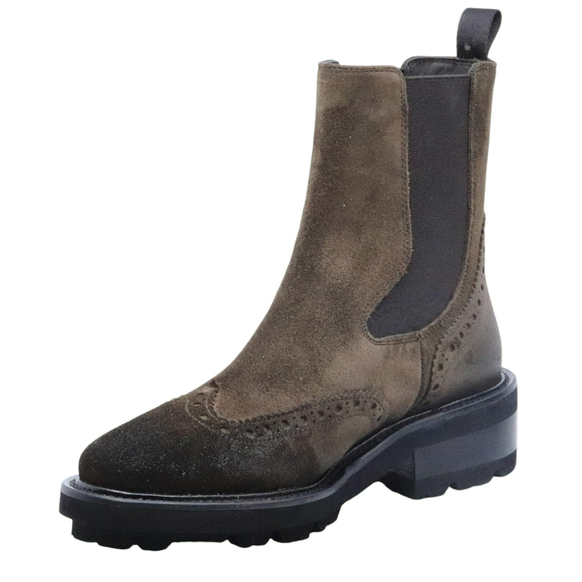 Chelsea Boot donna Triver Flight 446 24 in camoscio verde e marrone 