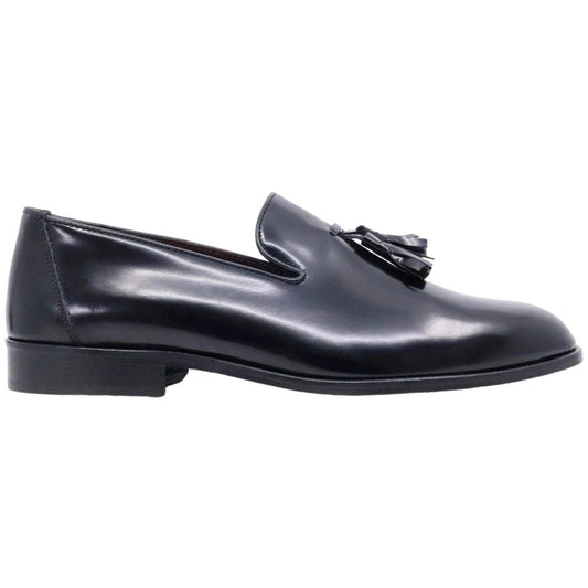 Mocassino Antica Cuoieria da uomo in pelle nera spazzolata 