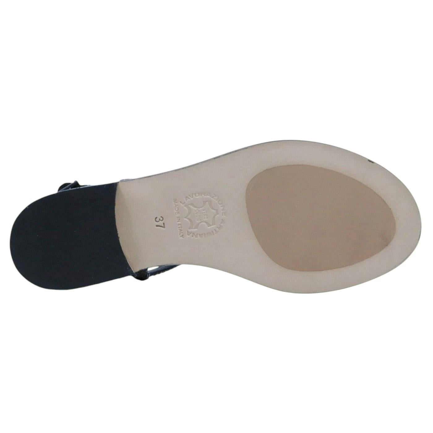 Sandalo caprese Paolo Ferrara CR3026 in pelle nera 