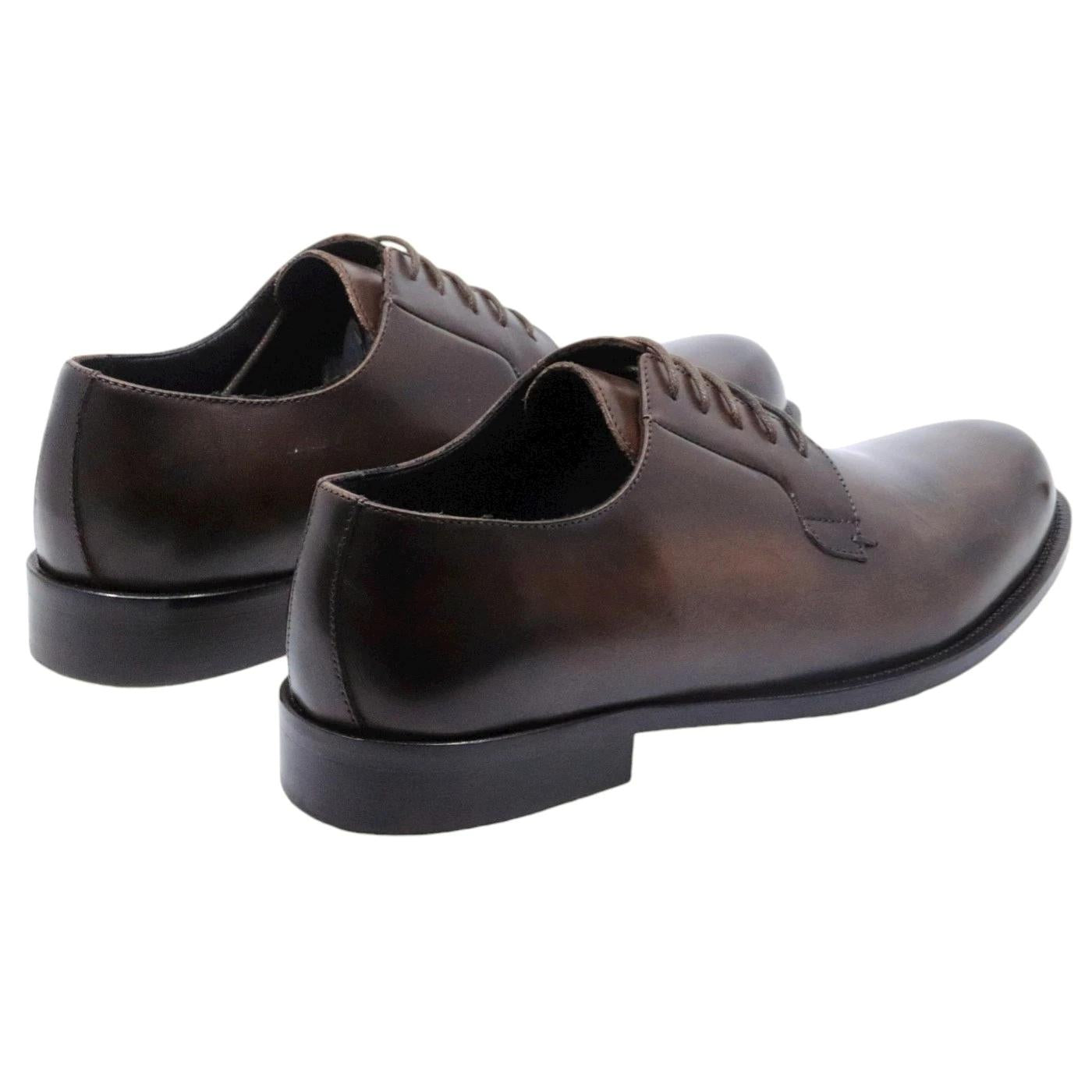 Scarpa Derby uomo Crispiniano 490 in pelle testa di moro 