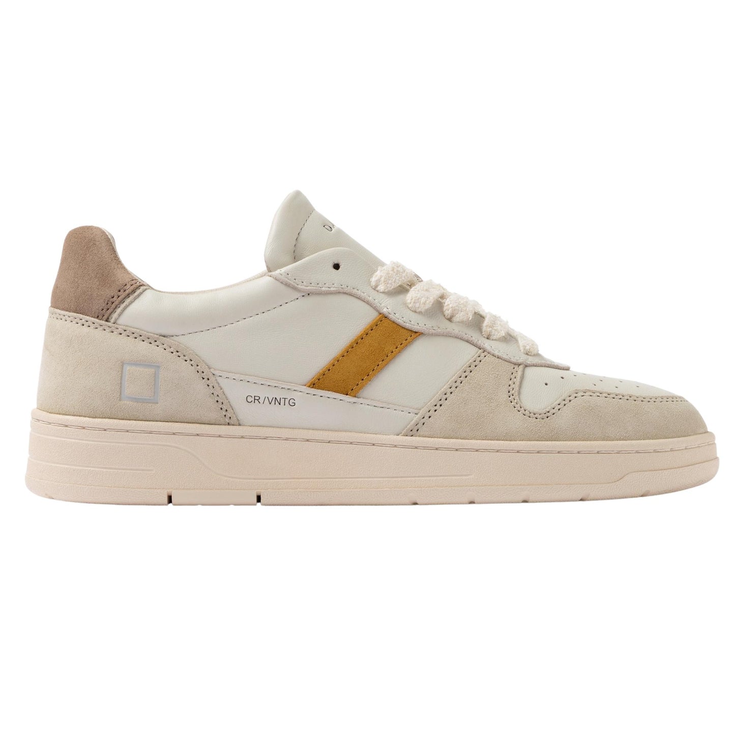 D.A.T.E. Court 2.0 C2-VC-IV sneaker uomo in pelle vintage calf ivory 