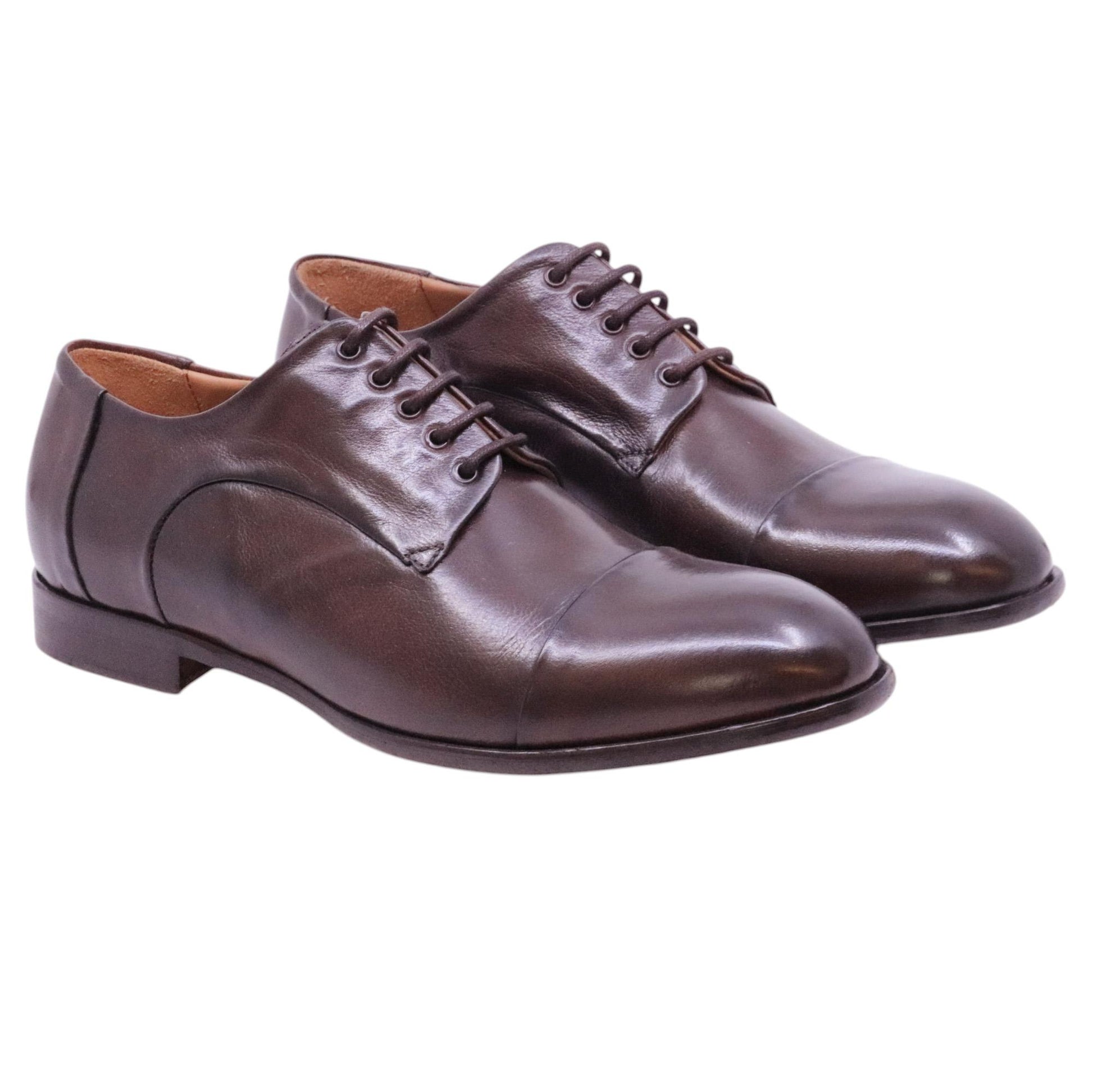 Crispiniano 124 scarpa derby uomo pelle marrone 