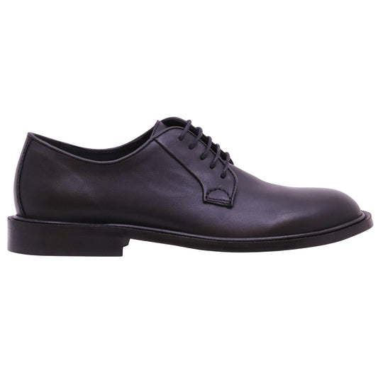 Antica Cuoieria 23050 derby uomo in pelle nera con suola in cuoio 