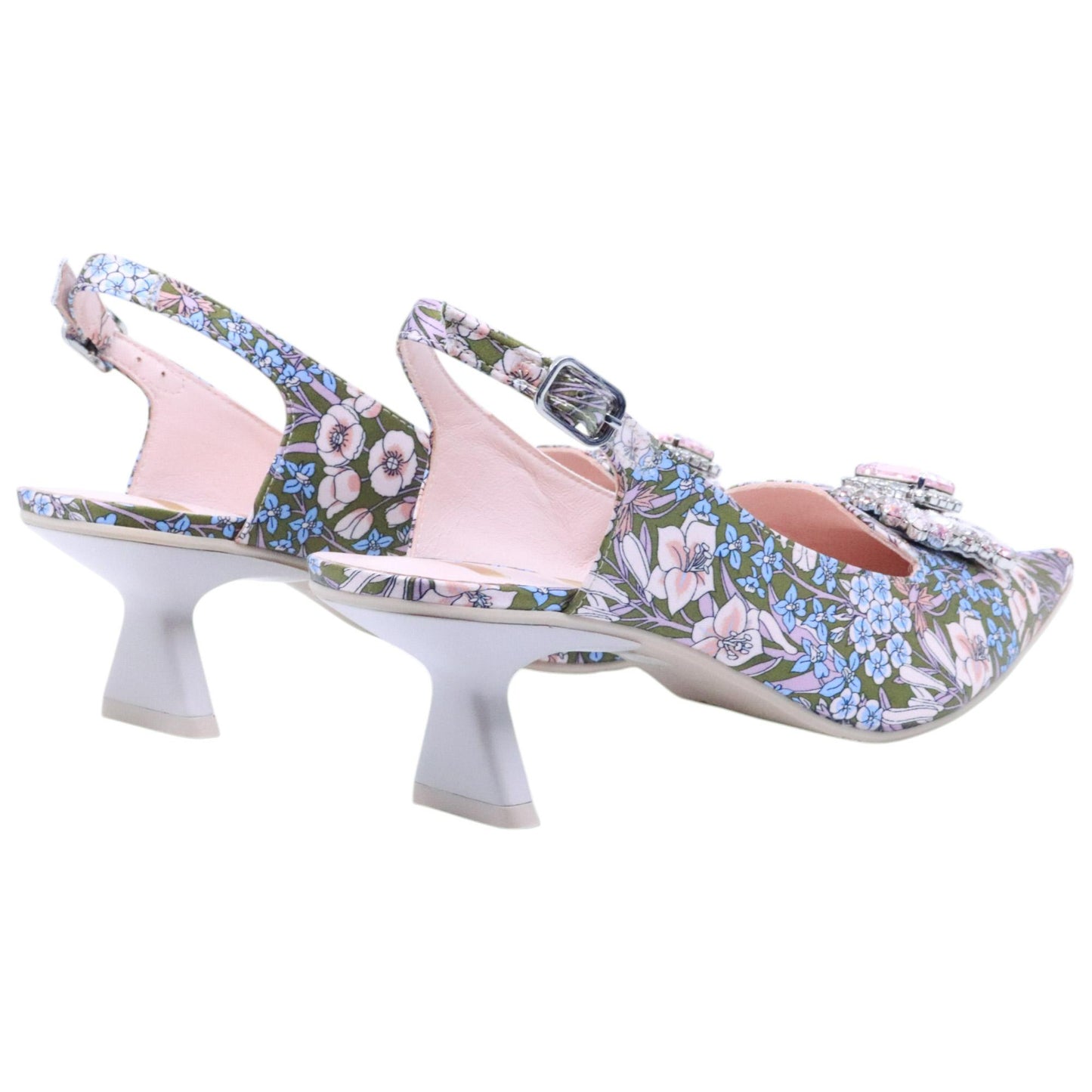 Ras 8043 slingback donna in tessuto a fantasia floreale multicolore 