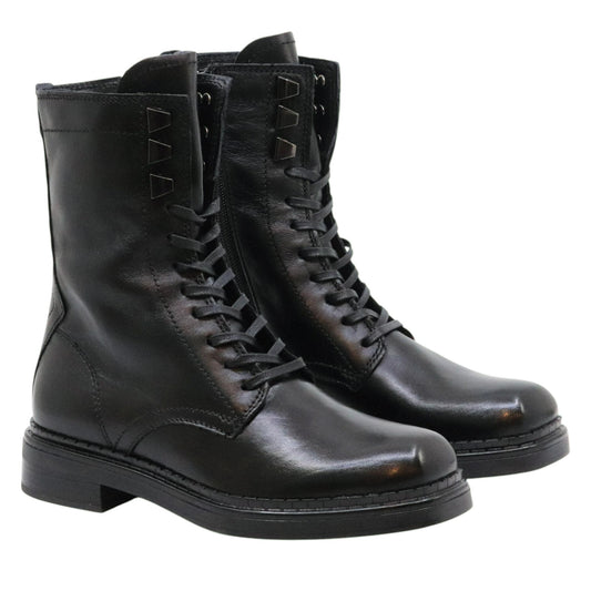 Mjus L93202 anfibio donna in pelle nera con punta quadrata 