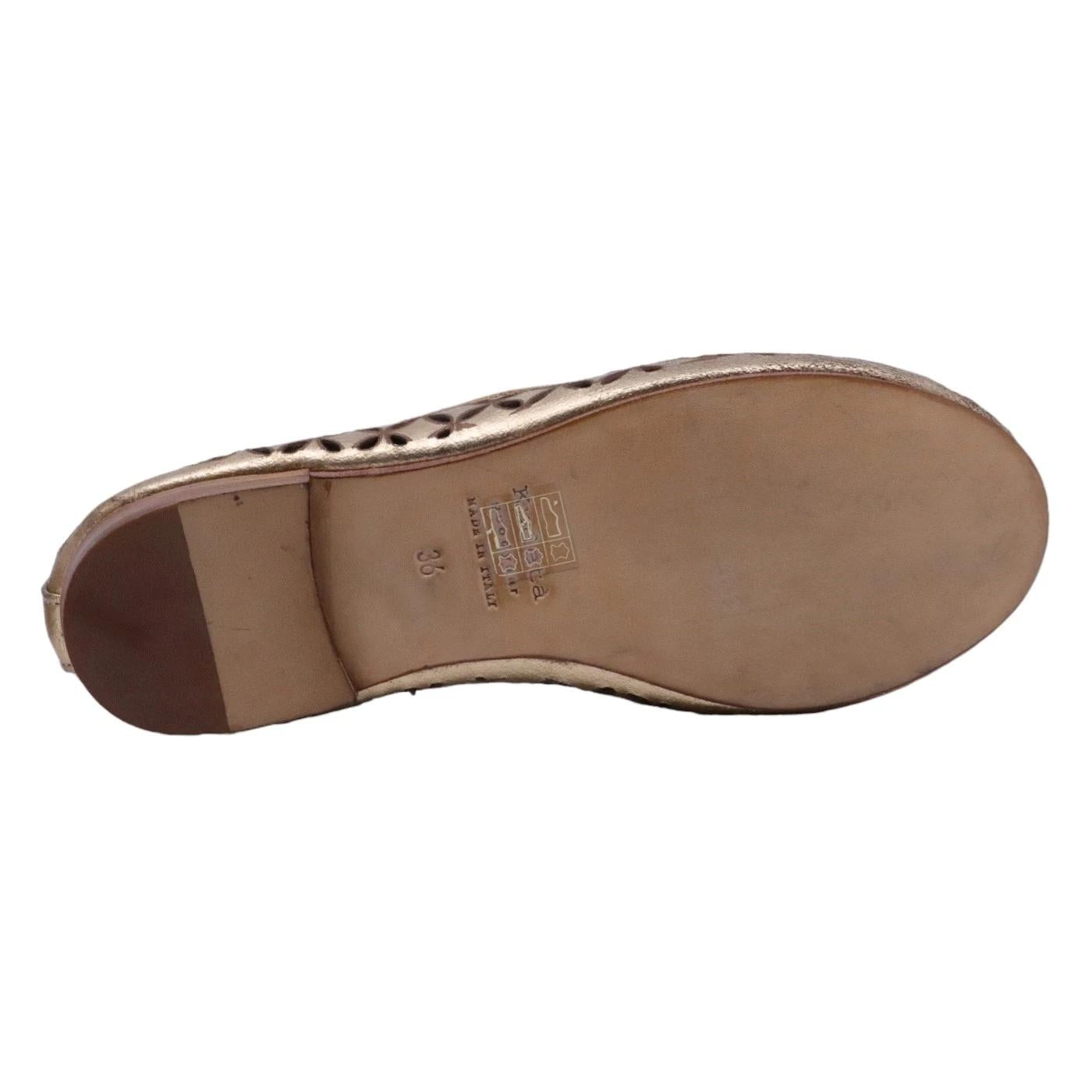 Mocassino donna Kudetà 314102 in pelle laminata oro 