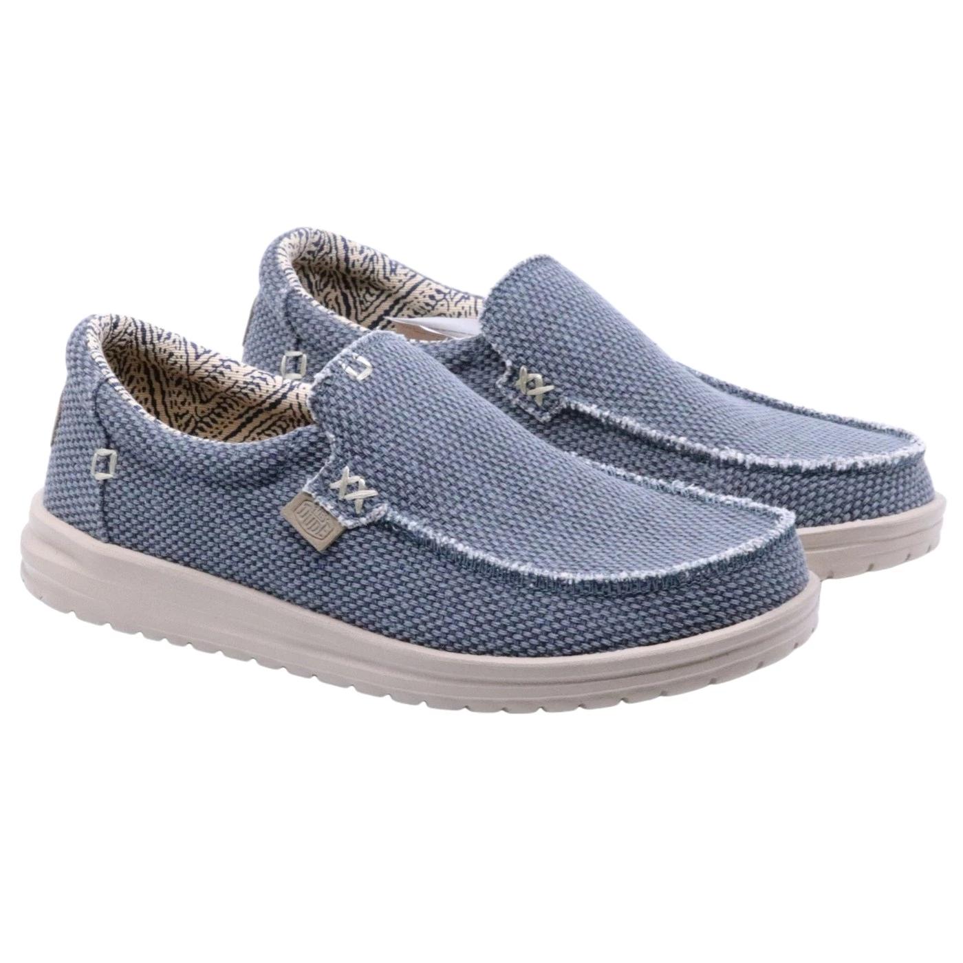 Hey Dude Mikka Braided sneaker slip on uomo in blu 