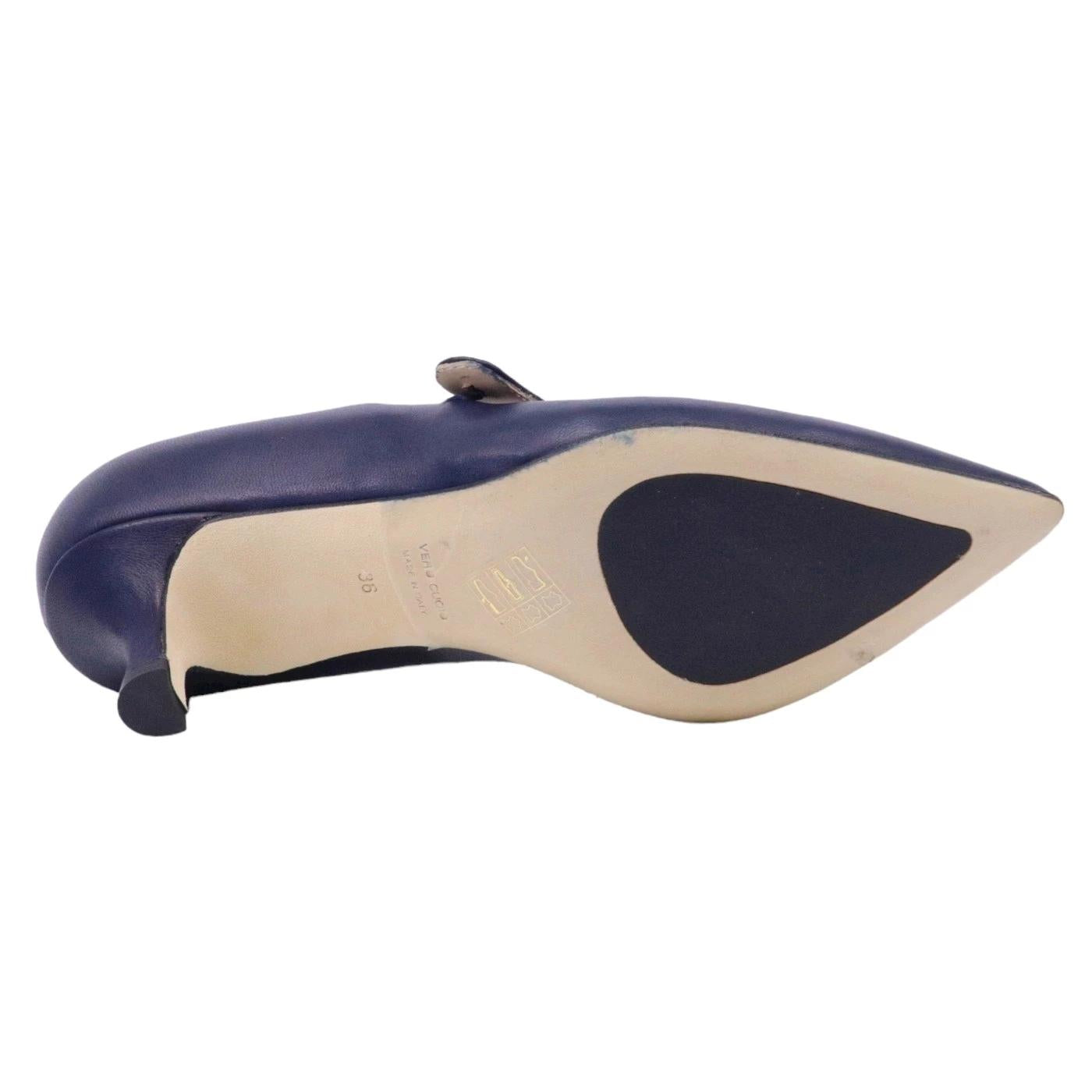 Décolleté donna Le Briella Z893 in elegante pelle di colore blu 