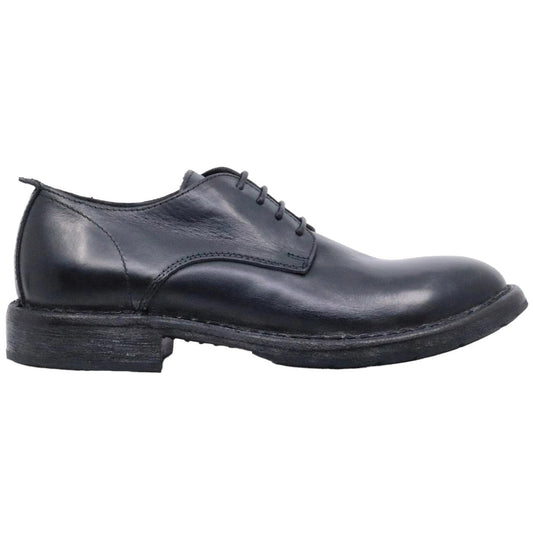 Scarpa Derby uomo Moma 2AW003 in pelle nera con effetto "vintage" 