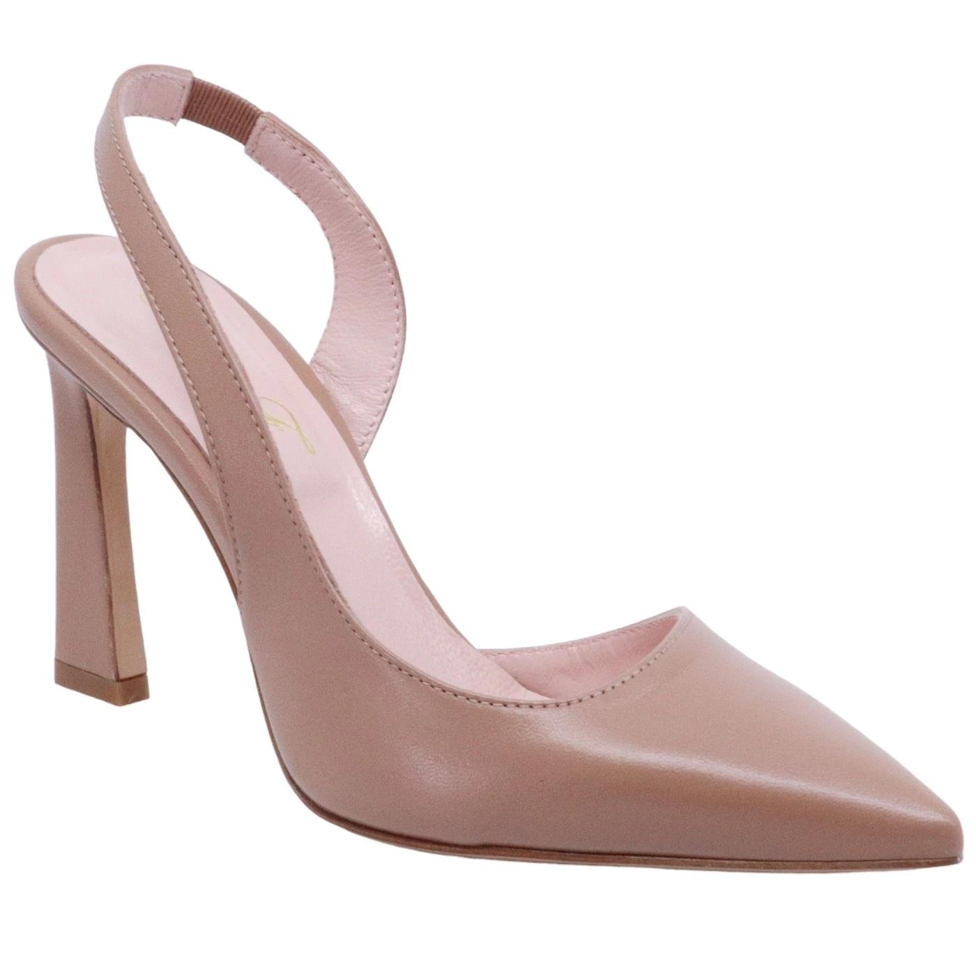 Slingback donna Anna F in elegante pelle di colore beige 