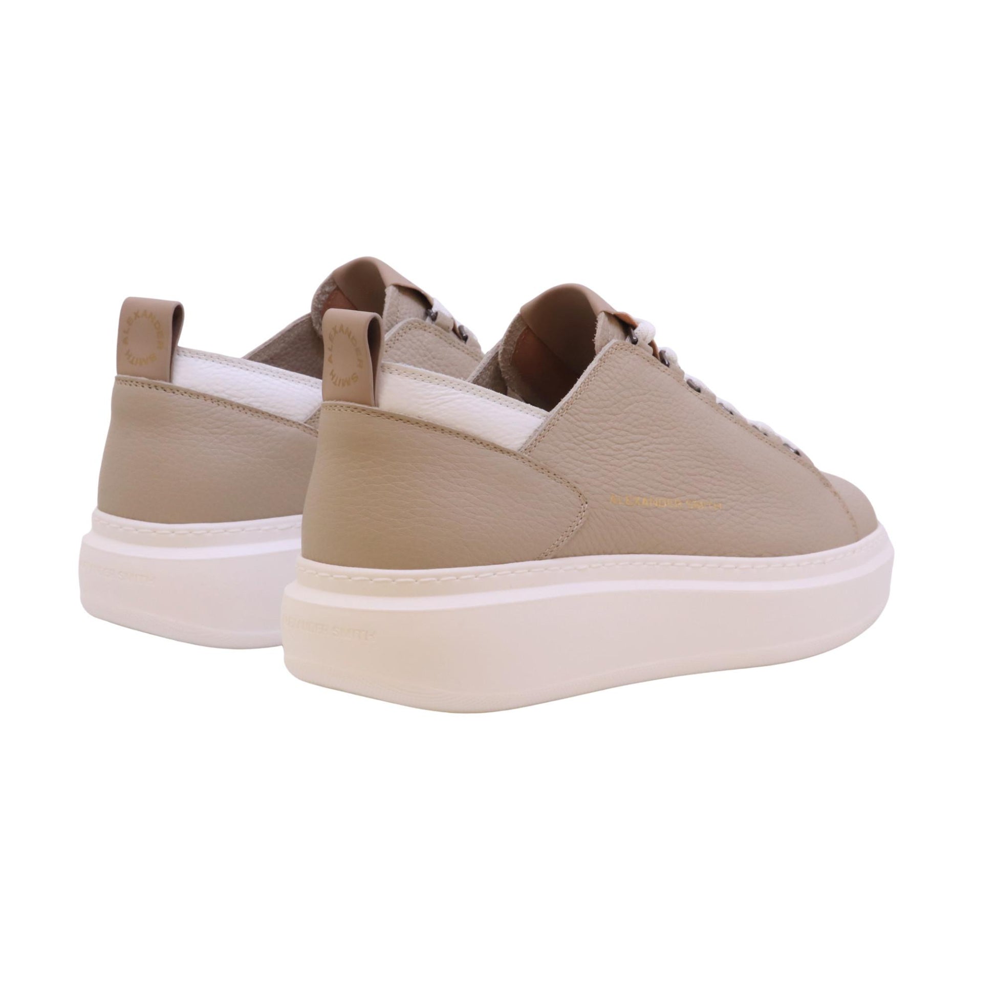 Alexander Smith Wembley Dark Ivory Deconstruct sneaker uomo in pelle beige destrutturata 