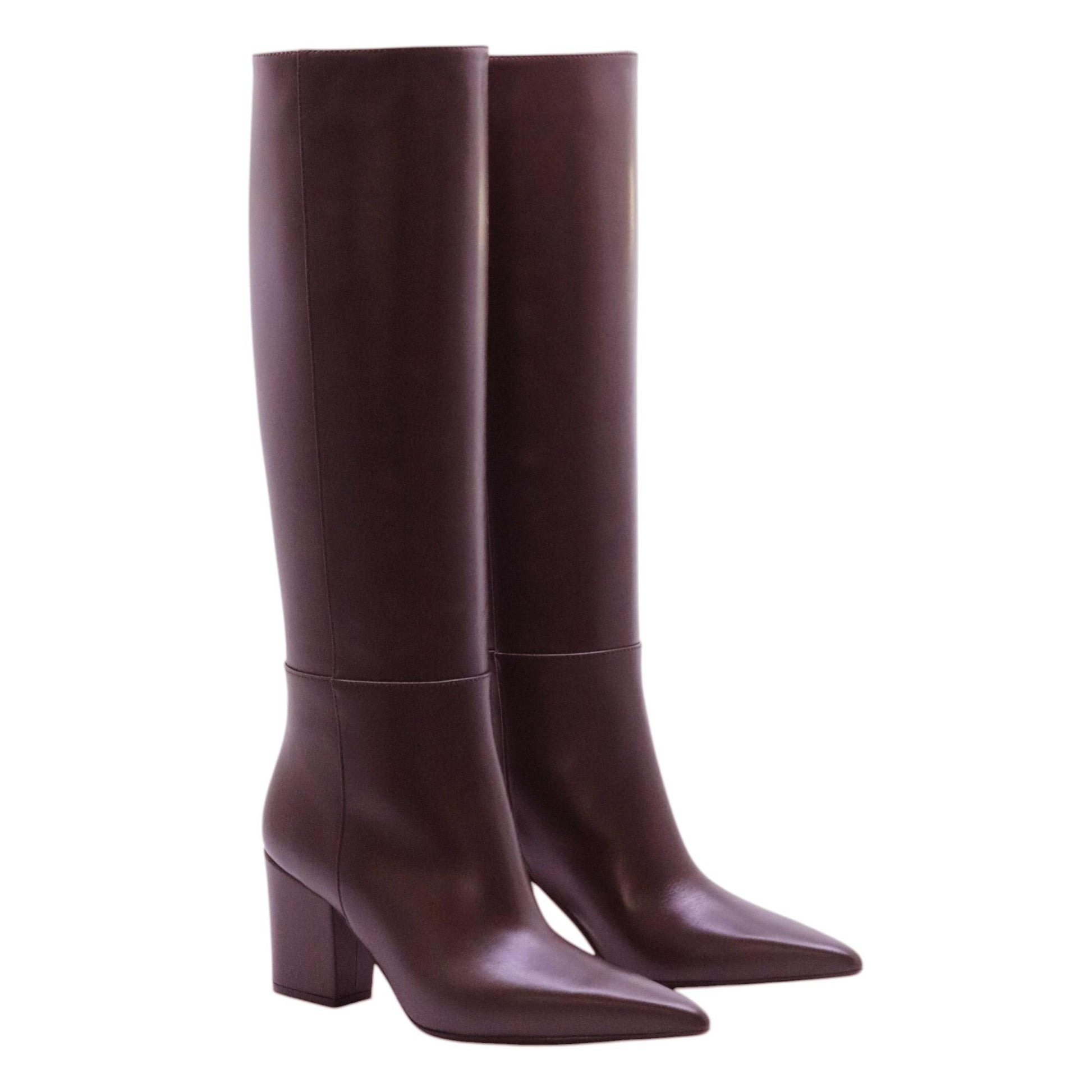 Anna F 9970 stivale donna in pelle marrone<BR/> 