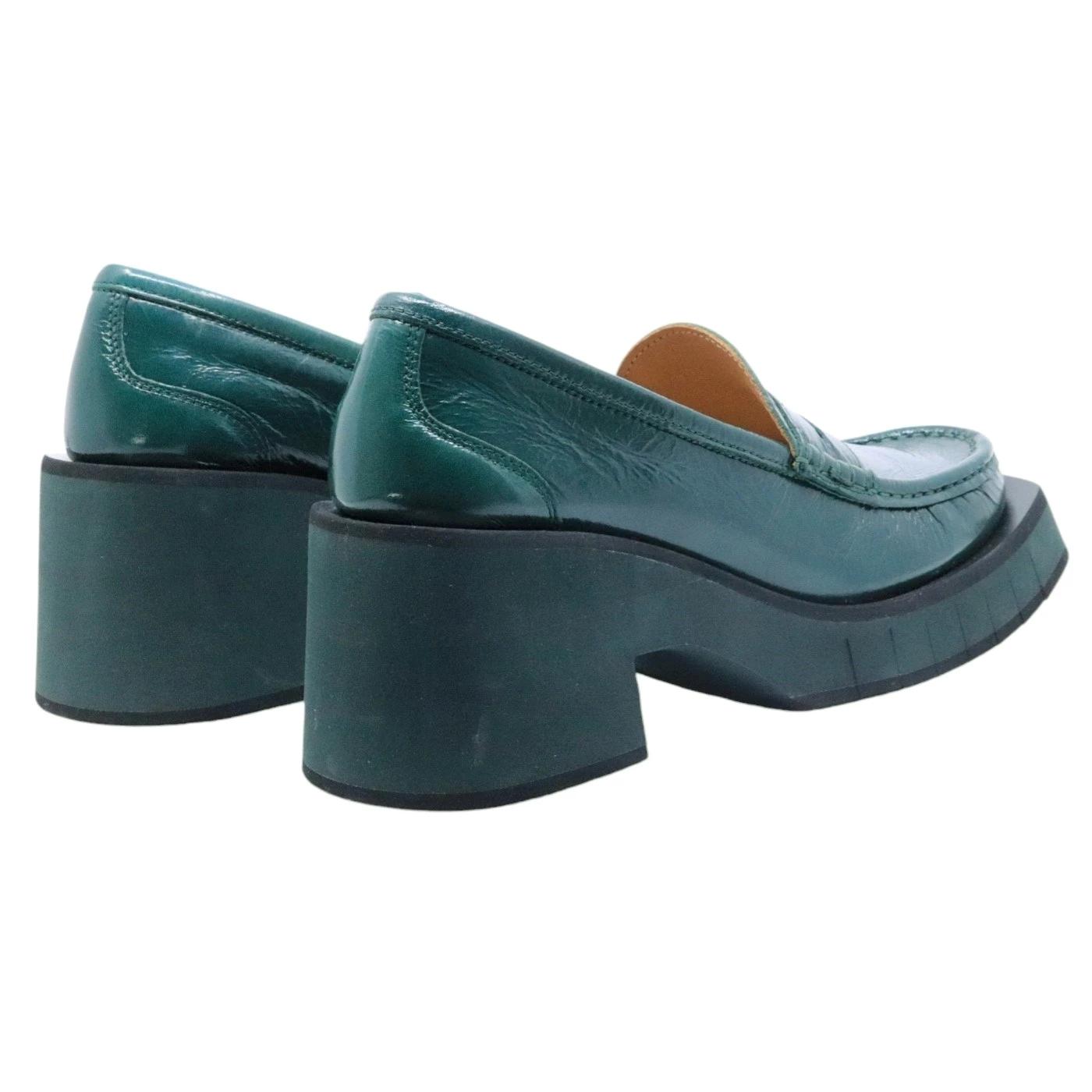 Mocassino Paloma Barceló Odele in pelle vernice verde 
