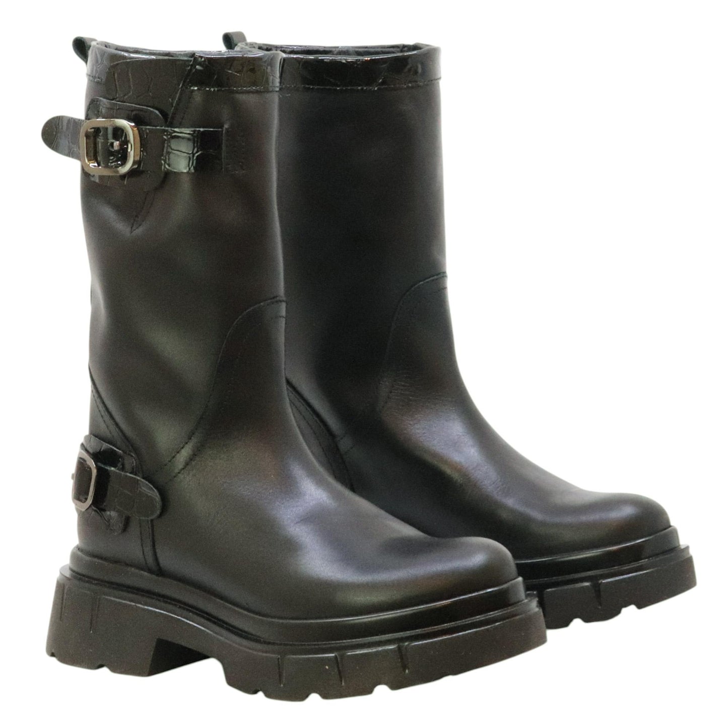 GIO+ CORA26A Combi Nero stivaletto donna in pelle nera 