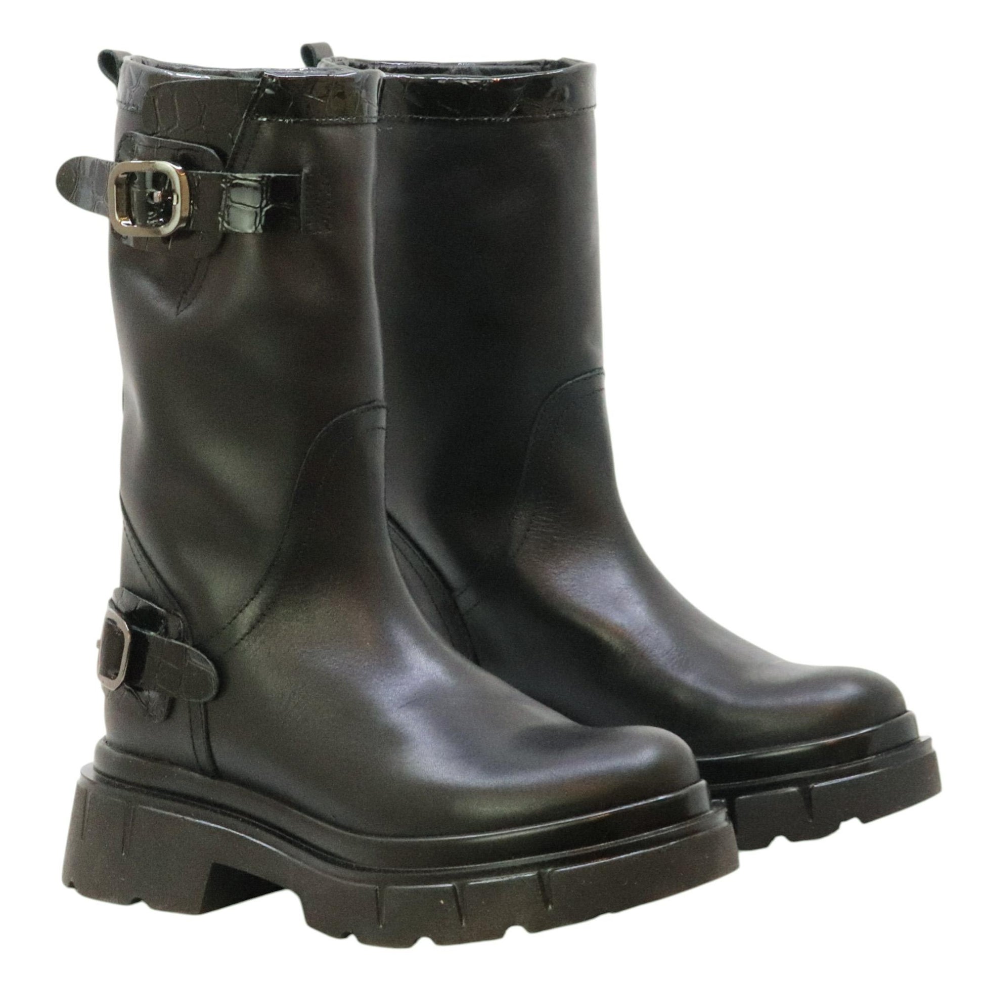 GIO+ CORA26A Combi Nero stivaletto donna in pelle nera 