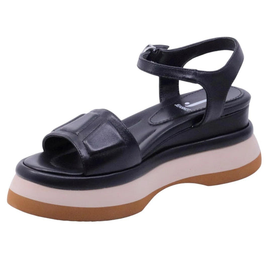 Sandalo donna Jeannot RJ602A in pelle nera 