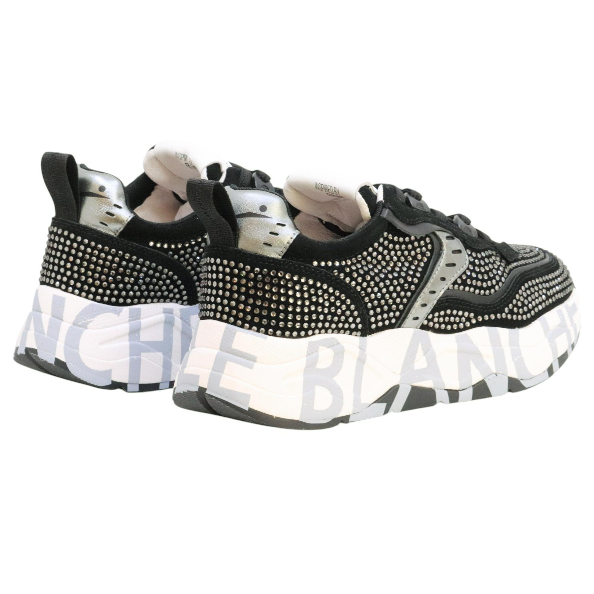 Voile Blanche CLUB105 sneaker donna in suede nero con strass 