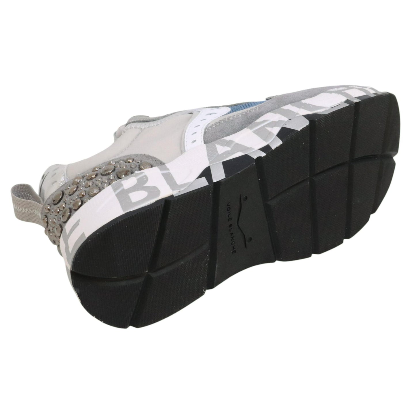 Voile Blanche CLUB105 sneaker donna in suede e tessuto grigio e argento 