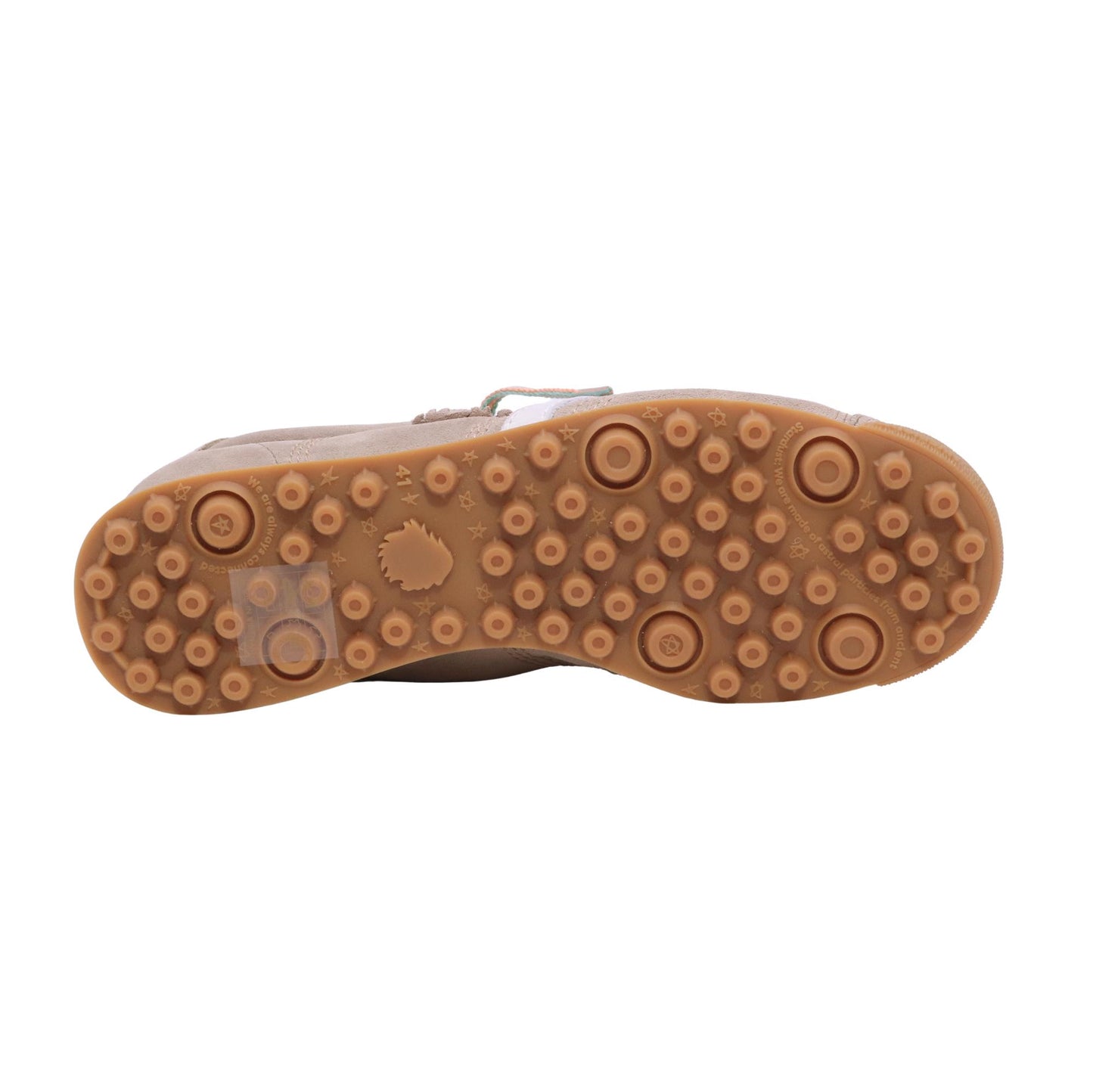 Satorisan Stardust Gravel sneaker uomo in camoscio marrone con talloncino arancio 