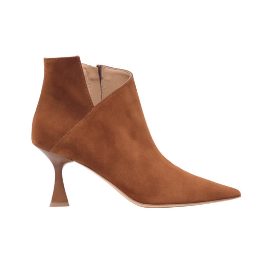 Isabelle Paris IS424 tronchetto donna in camoscio cuoio con tacco 