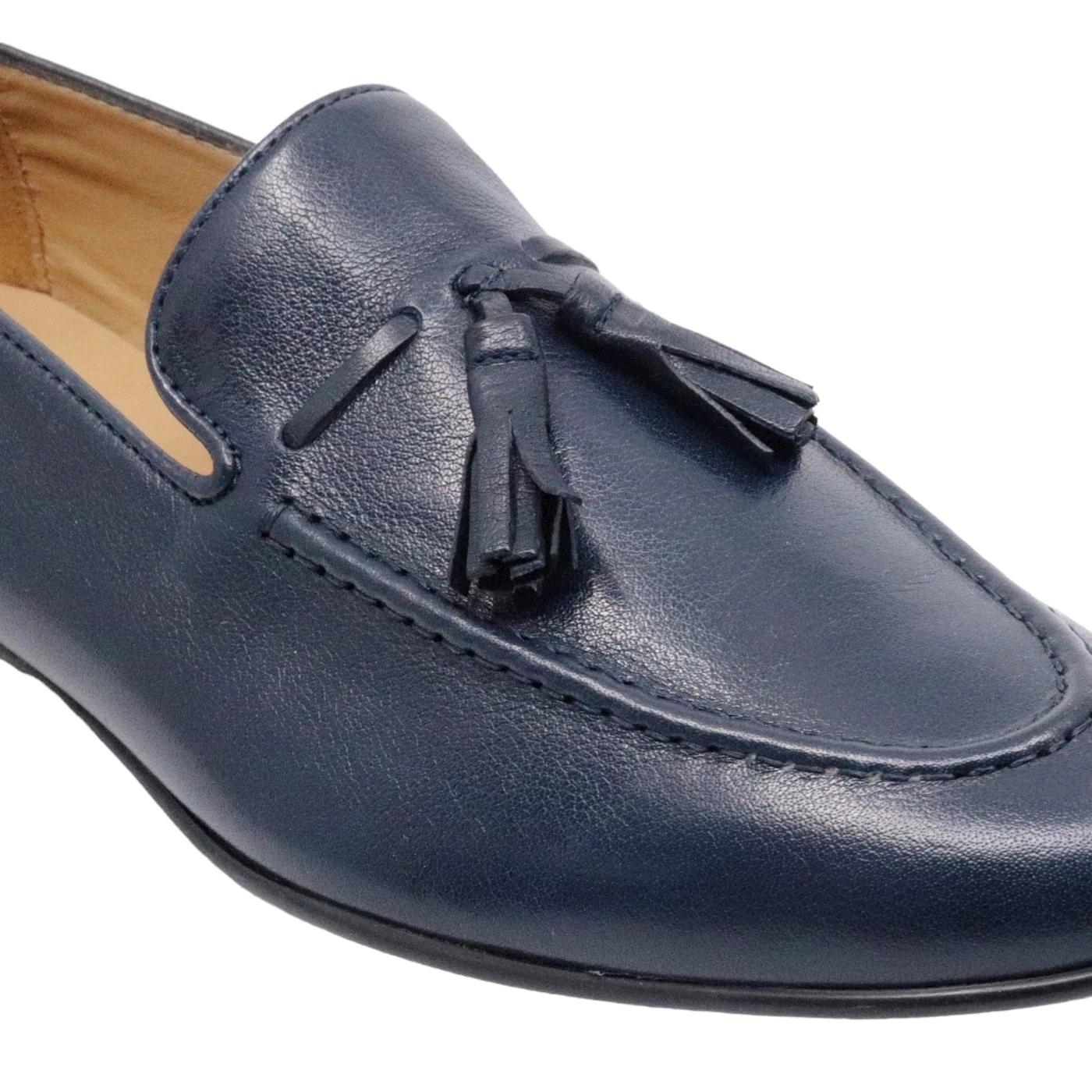 Mocassino uomo Antica Cuoieria in pelle blu 