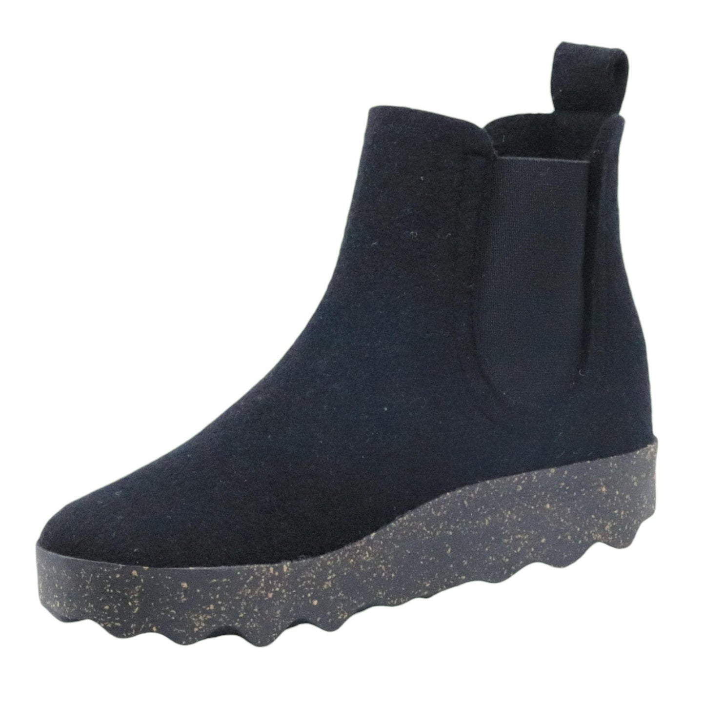 Chelsea Boot donna Asportuguesas Caia lana nera 