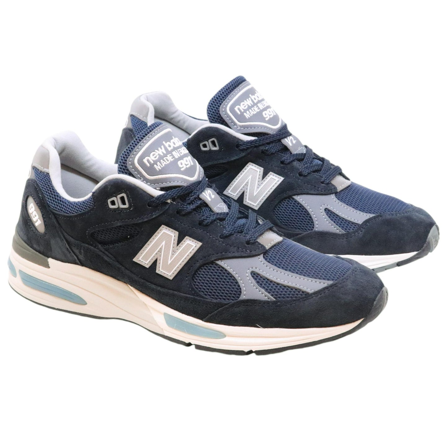 New Balance 991 V2 sneaker unisex in tessuto e camoscio blu 
