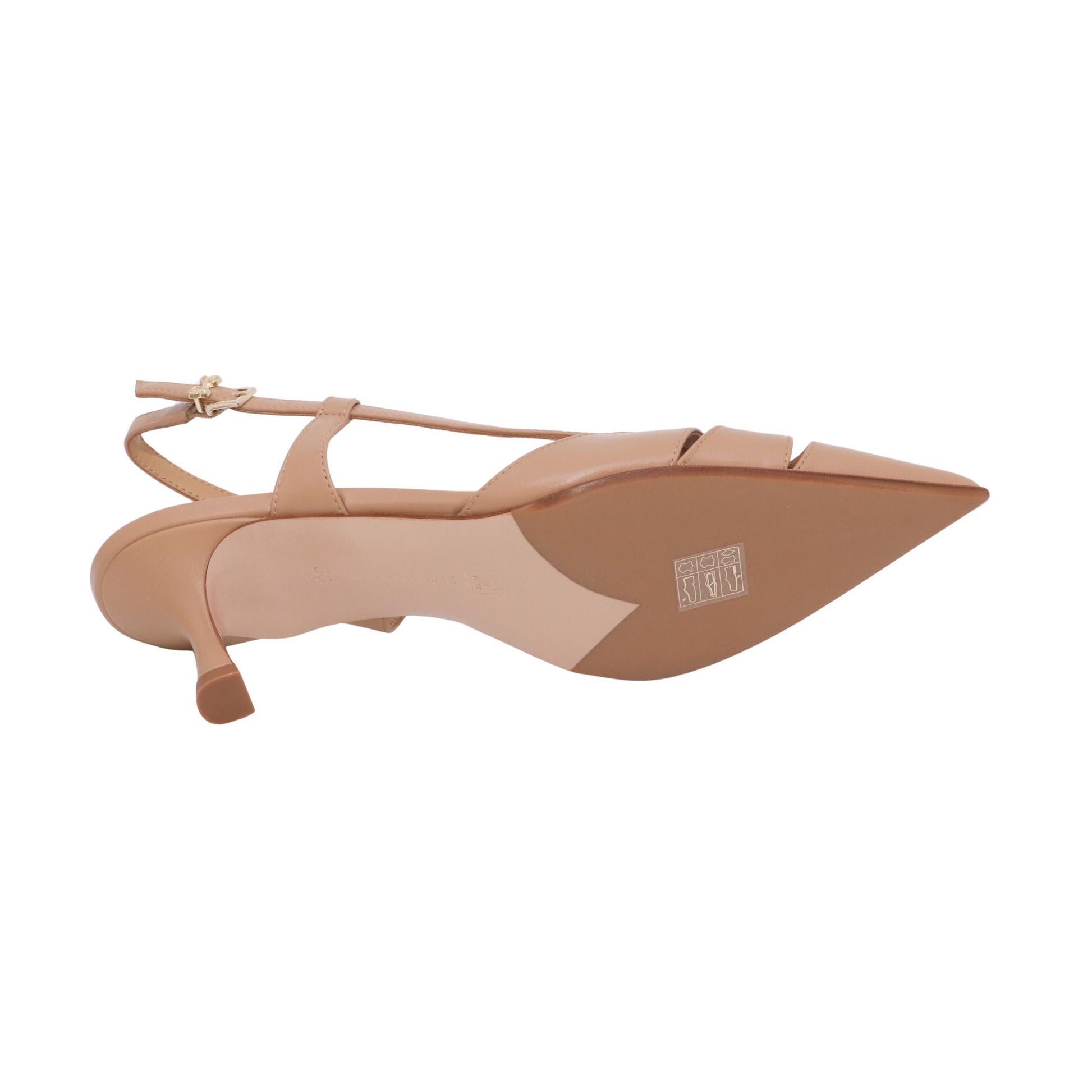Sergio Levantesi Edda6 Tryde tan slingback donna in pelle 