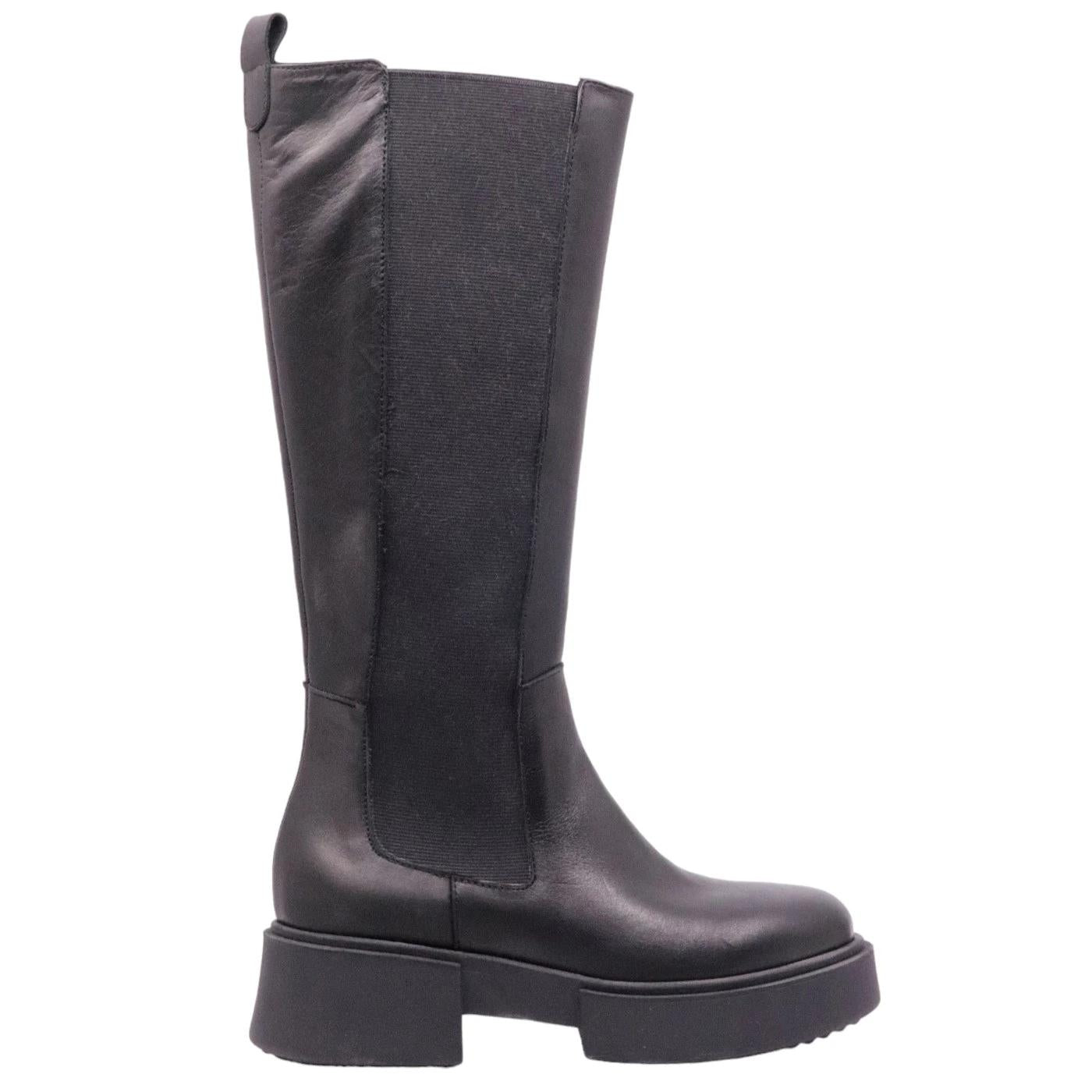 Stivale Chelsea boot donna Curiositè 2358 in pelle nera 