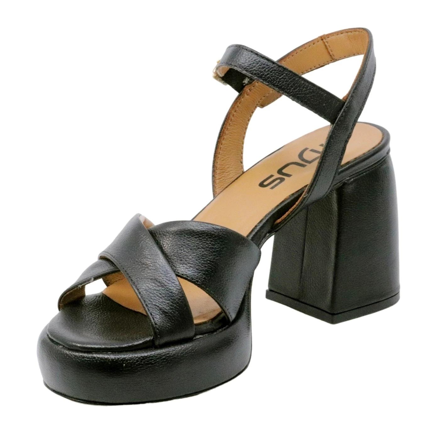 Sandalo con tacco Mjus T91005 in pelle nera 