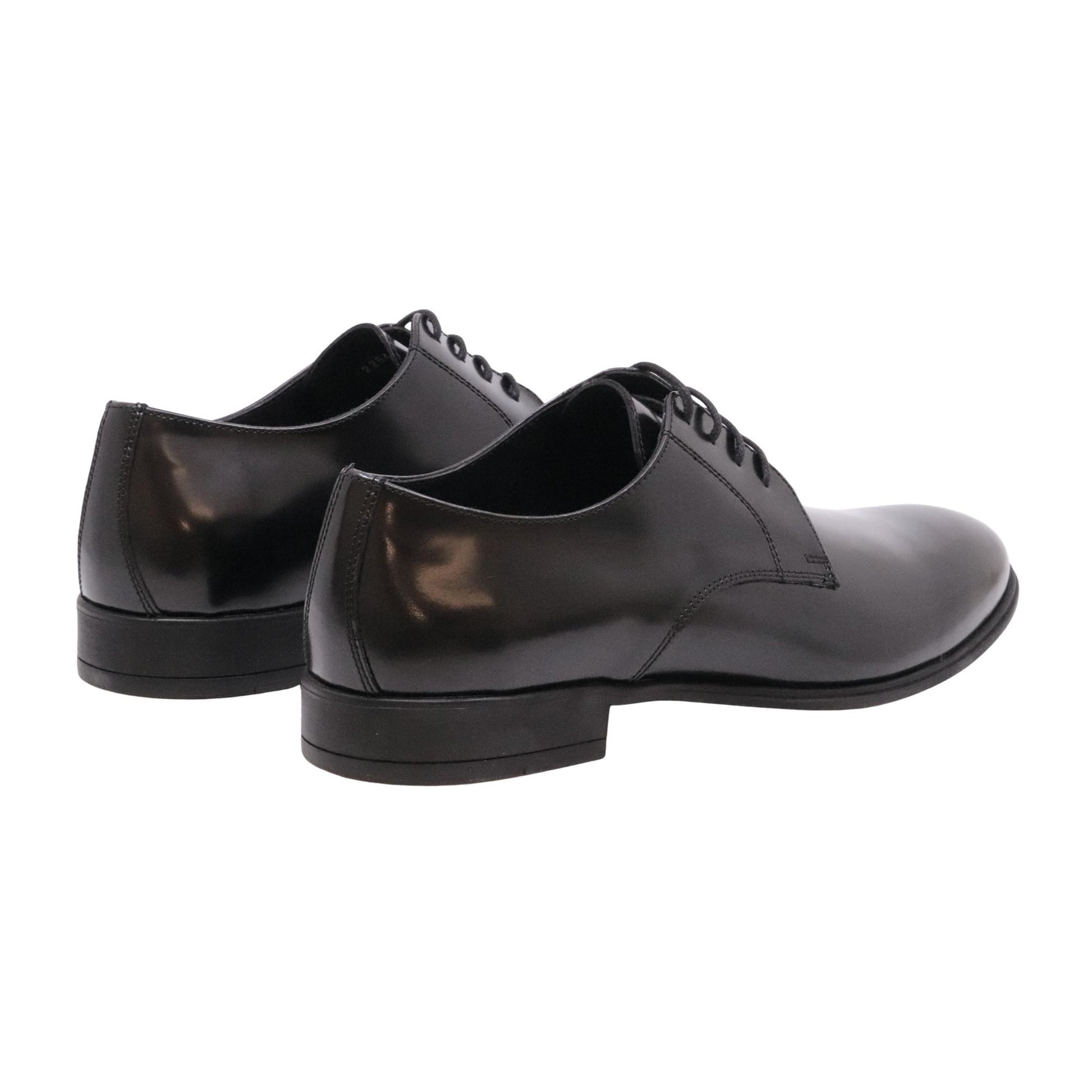 Antica Cuoieria 22546 scarpa derby uomo in pelle spazzolata nera 