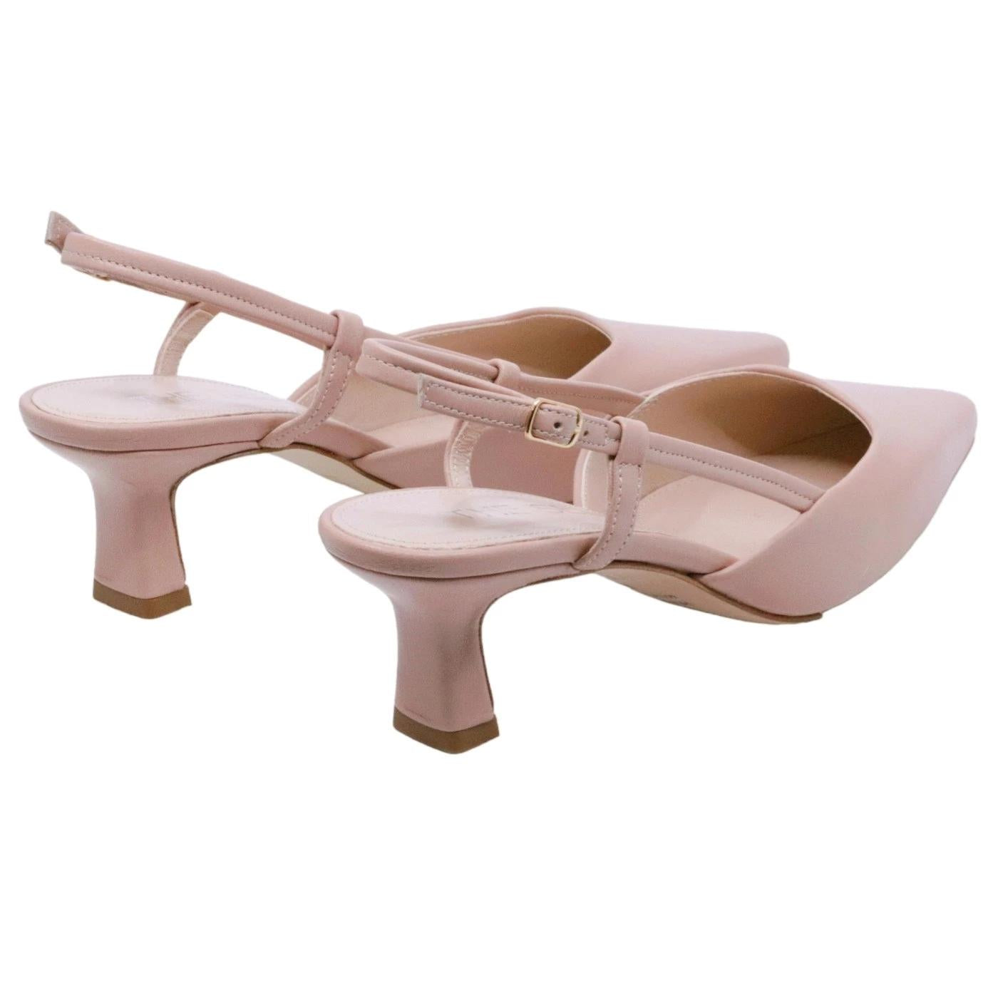 Slingback donna The Seller EN809 in pelle nappata color nude 