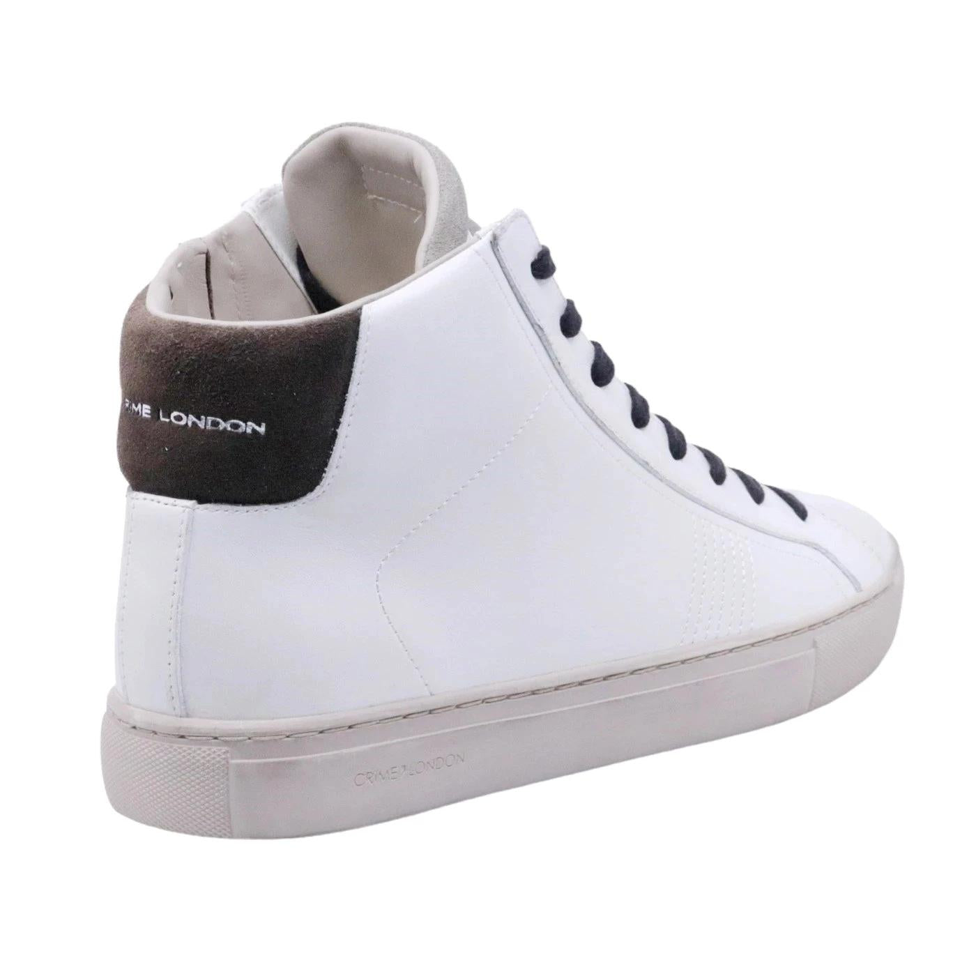 Crime London modello Essential High in morbida pelle bianca 