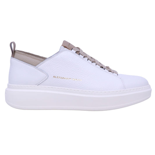 Alexander Smith Wembley Deconstructed White Dark Ivory sneaker uomo in pelle bianca 