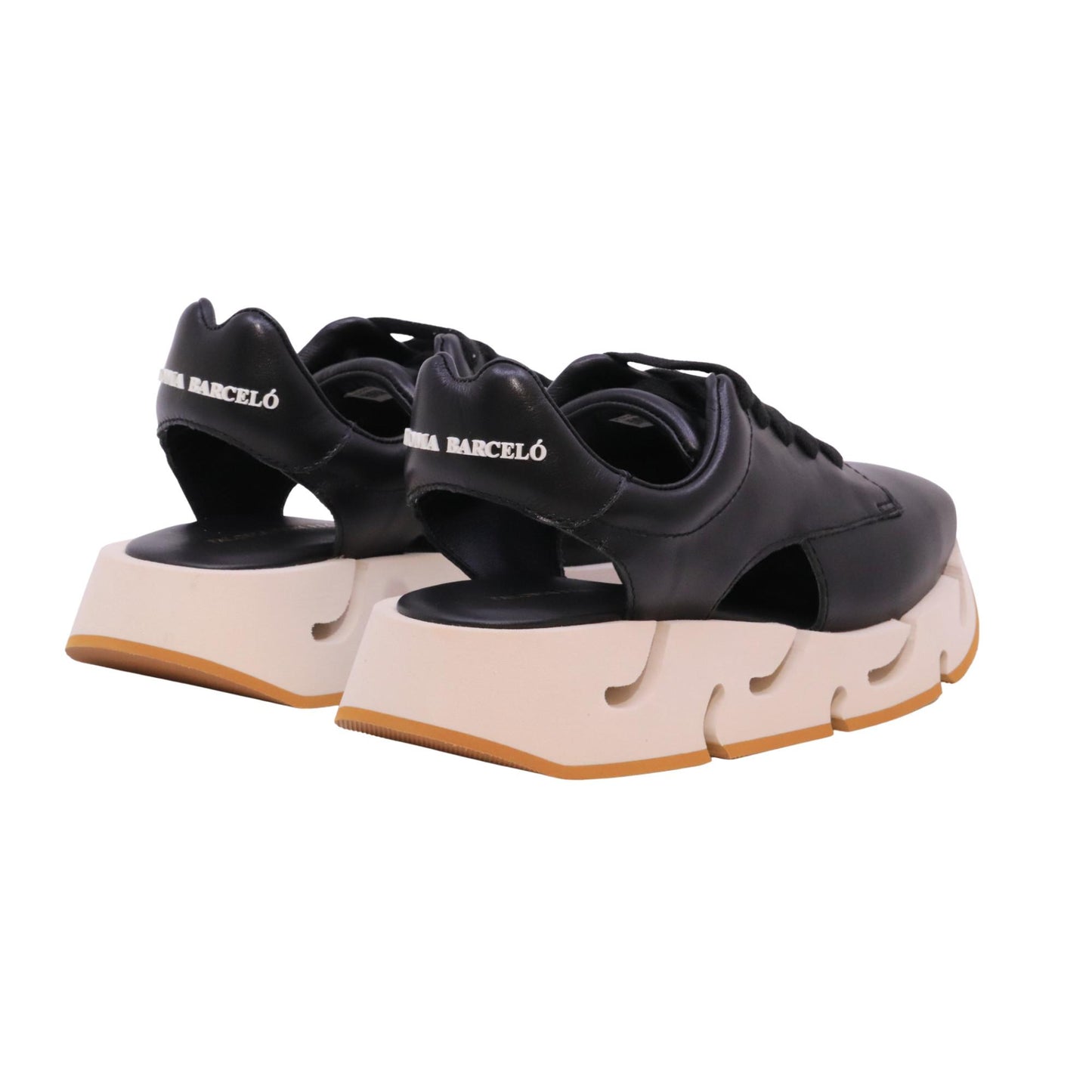 Paloma Barceló 30 5701 Pia sneaker donna in pelle nera aperta al tallone 