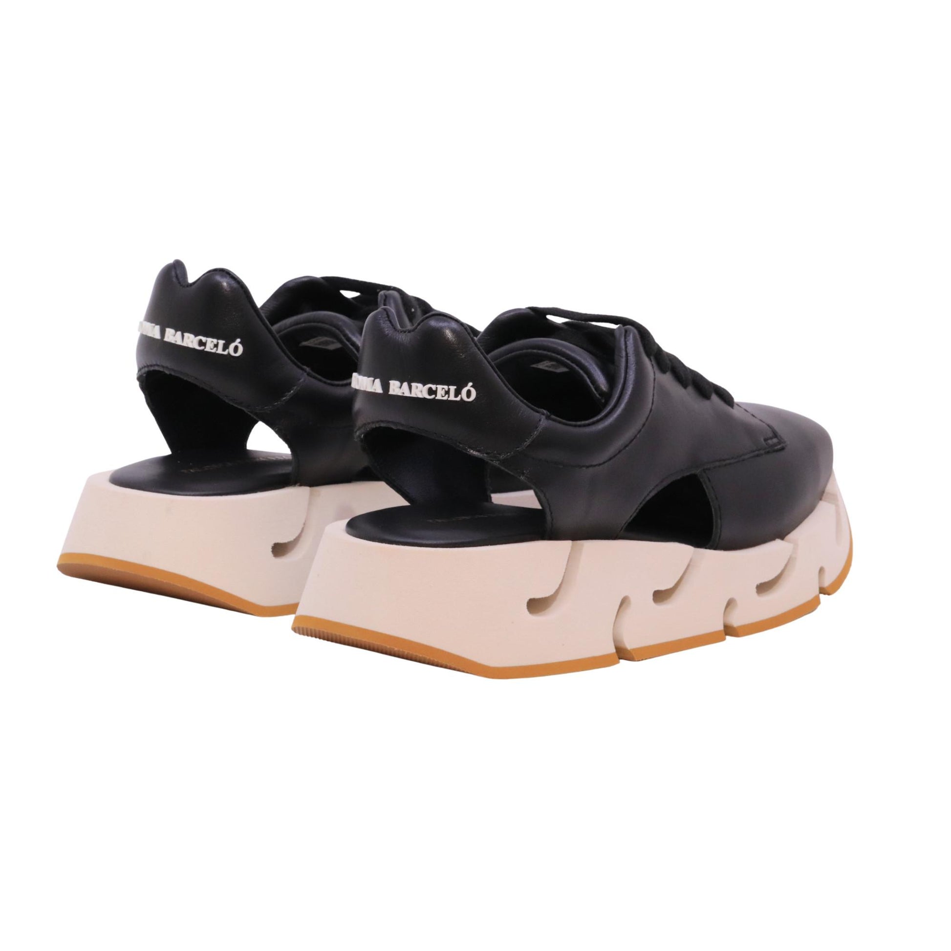 Paloma Barceló 30 5701 Pia sneaker donna in pelle nera aperta al tallone 