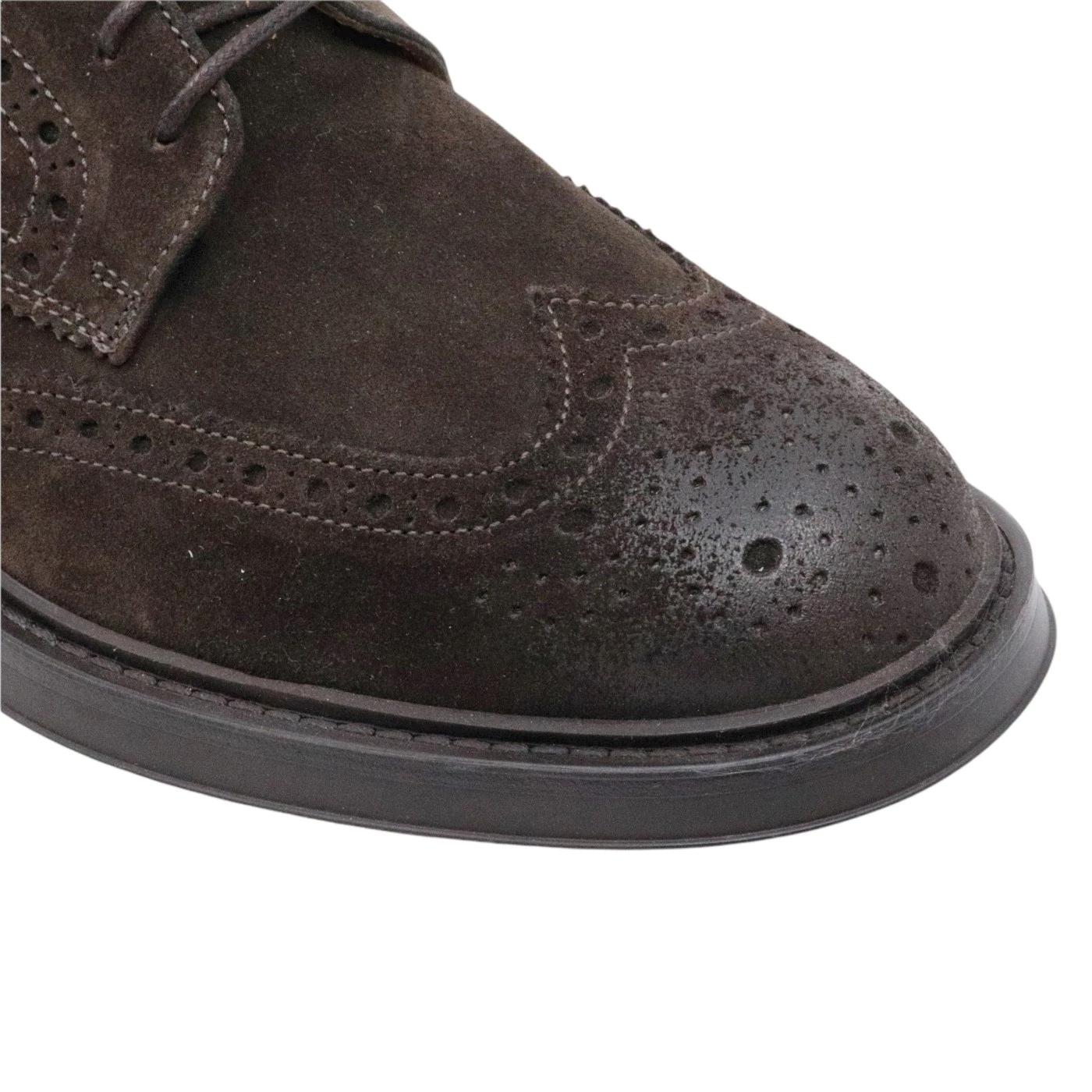 Antica Cuoieria 22192 scarpa imperiale da uomo in pelle scamosciata di colore marrone 