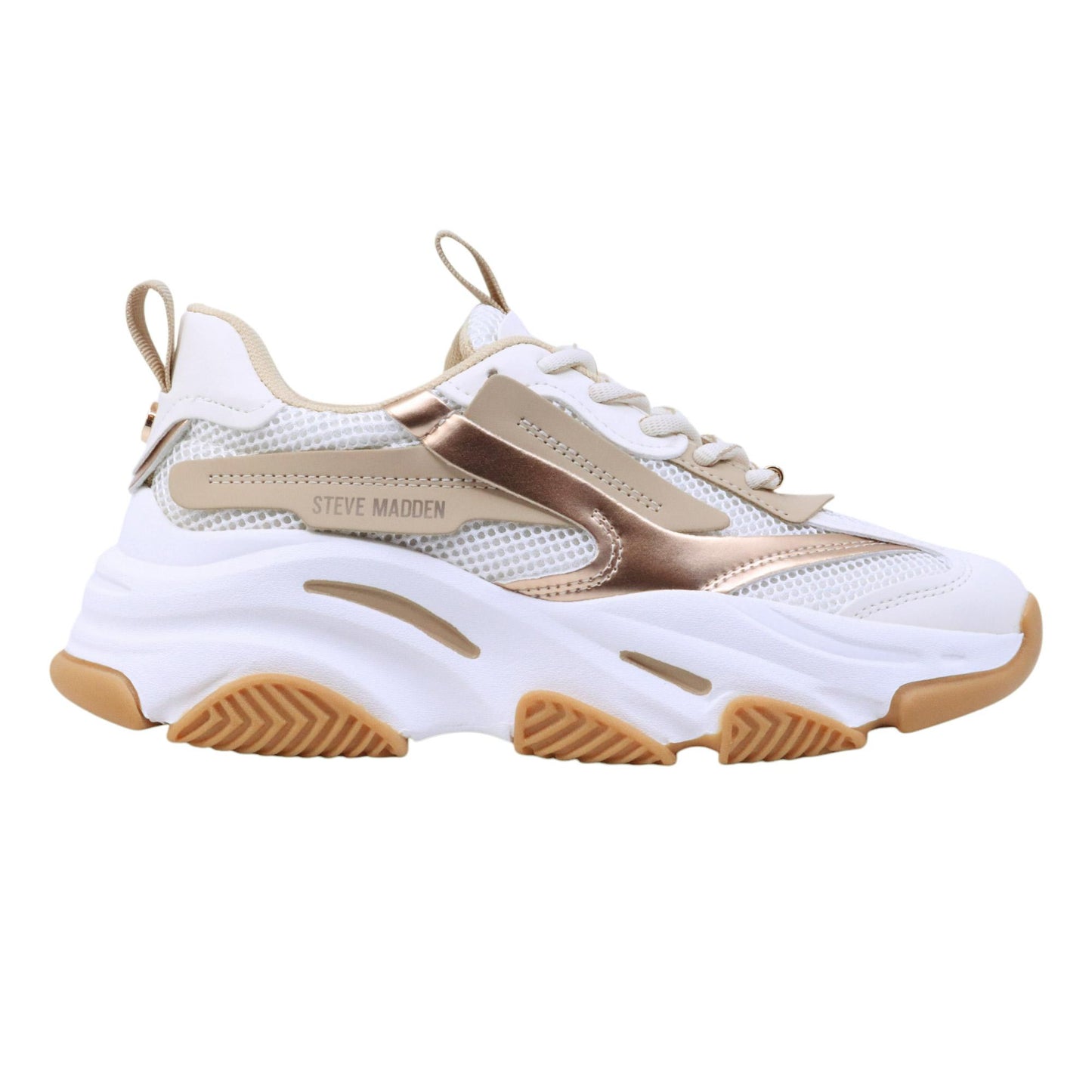 Steve Madden Possession sneaker donna in tessuto bianco e bronzo POSSESSION-COCNUTMBRBRONZO STEVE MADDEN