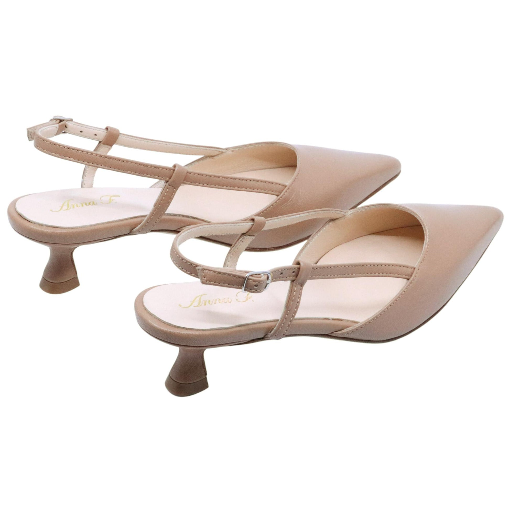 Slingback donna Anna F 1410 in pelle beige 
